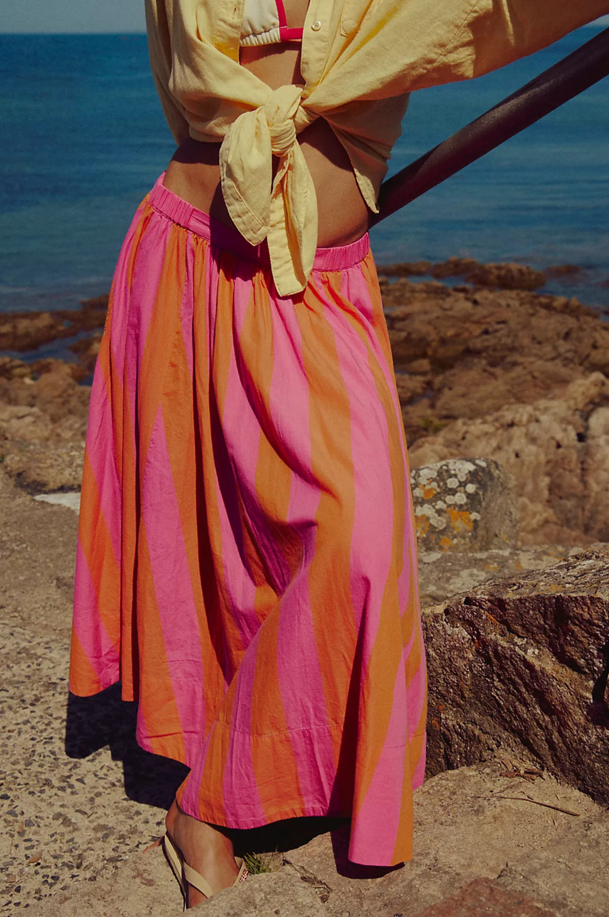 Lowen Striped Midi Skirt