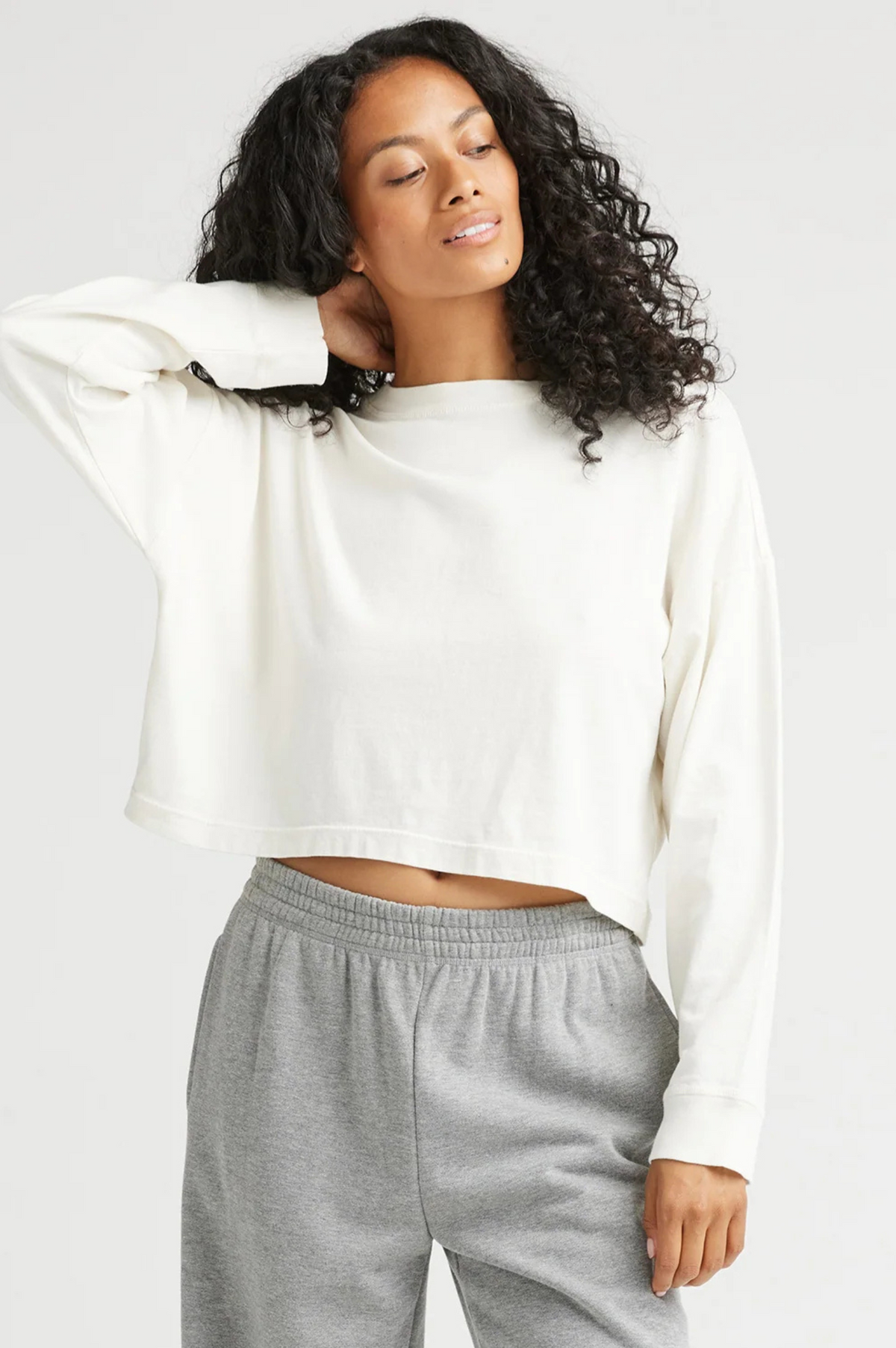 Relaxed Crop Long Sleeve Tee