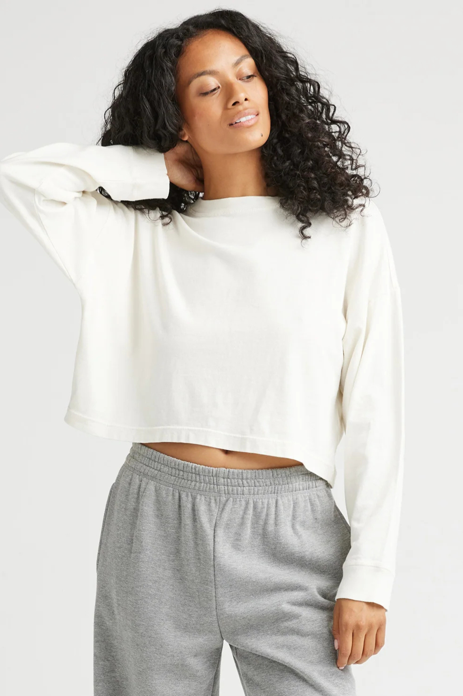Relaxed Crop Long Sleeve Tee