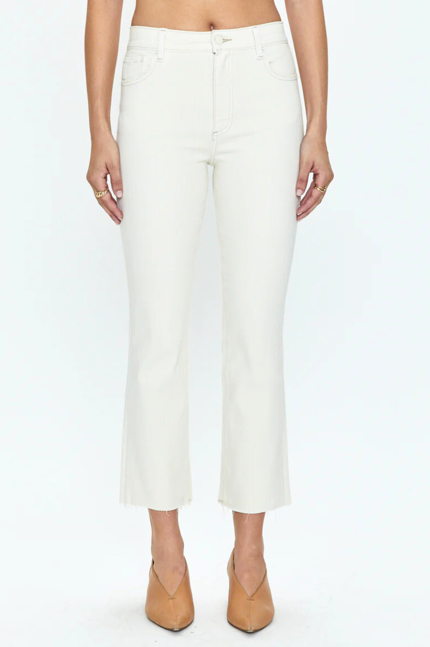 Lennon High Rise Cropped Boot - Sand Stone