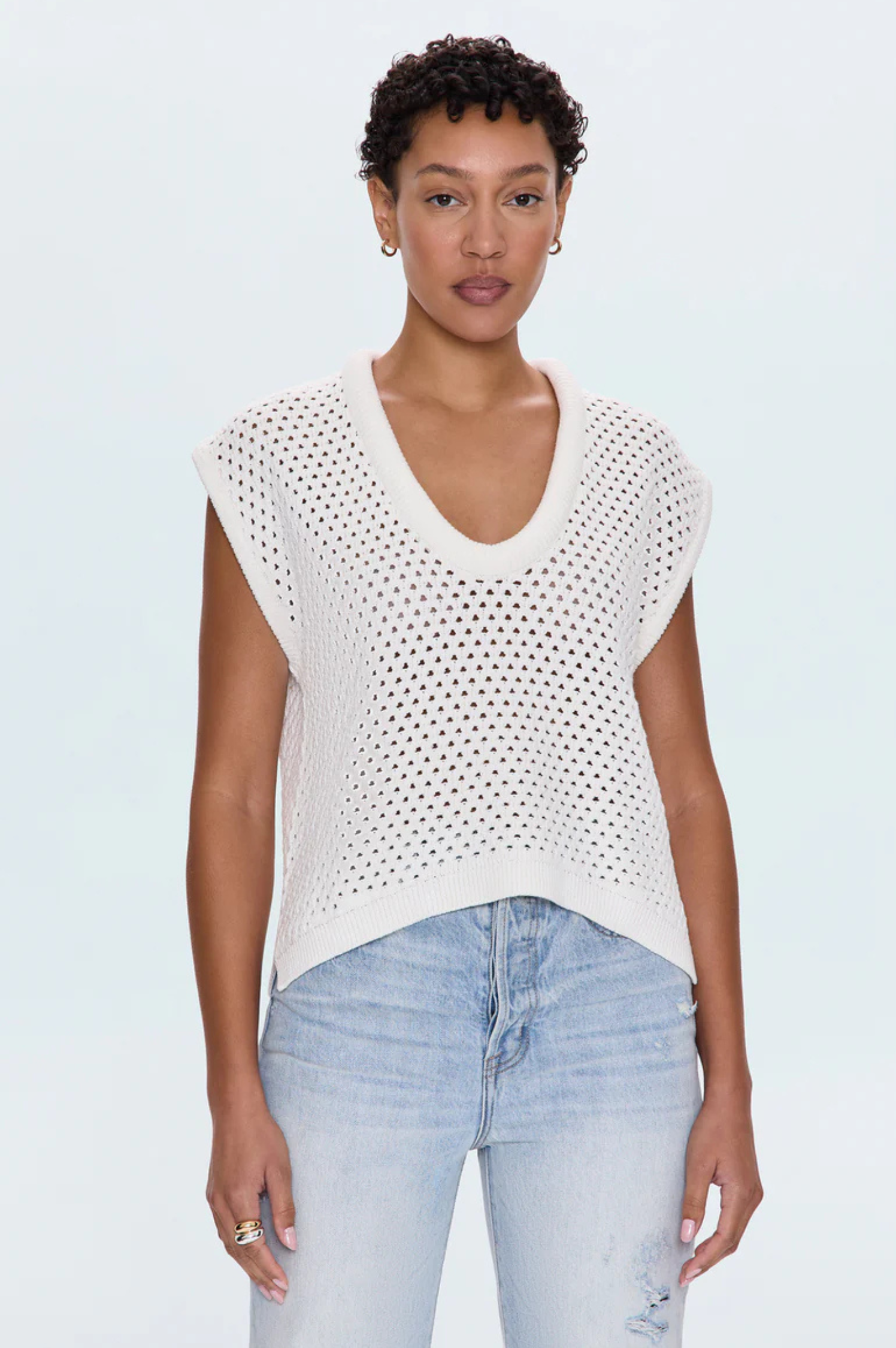 Beck Open Knit Cropped Sweater