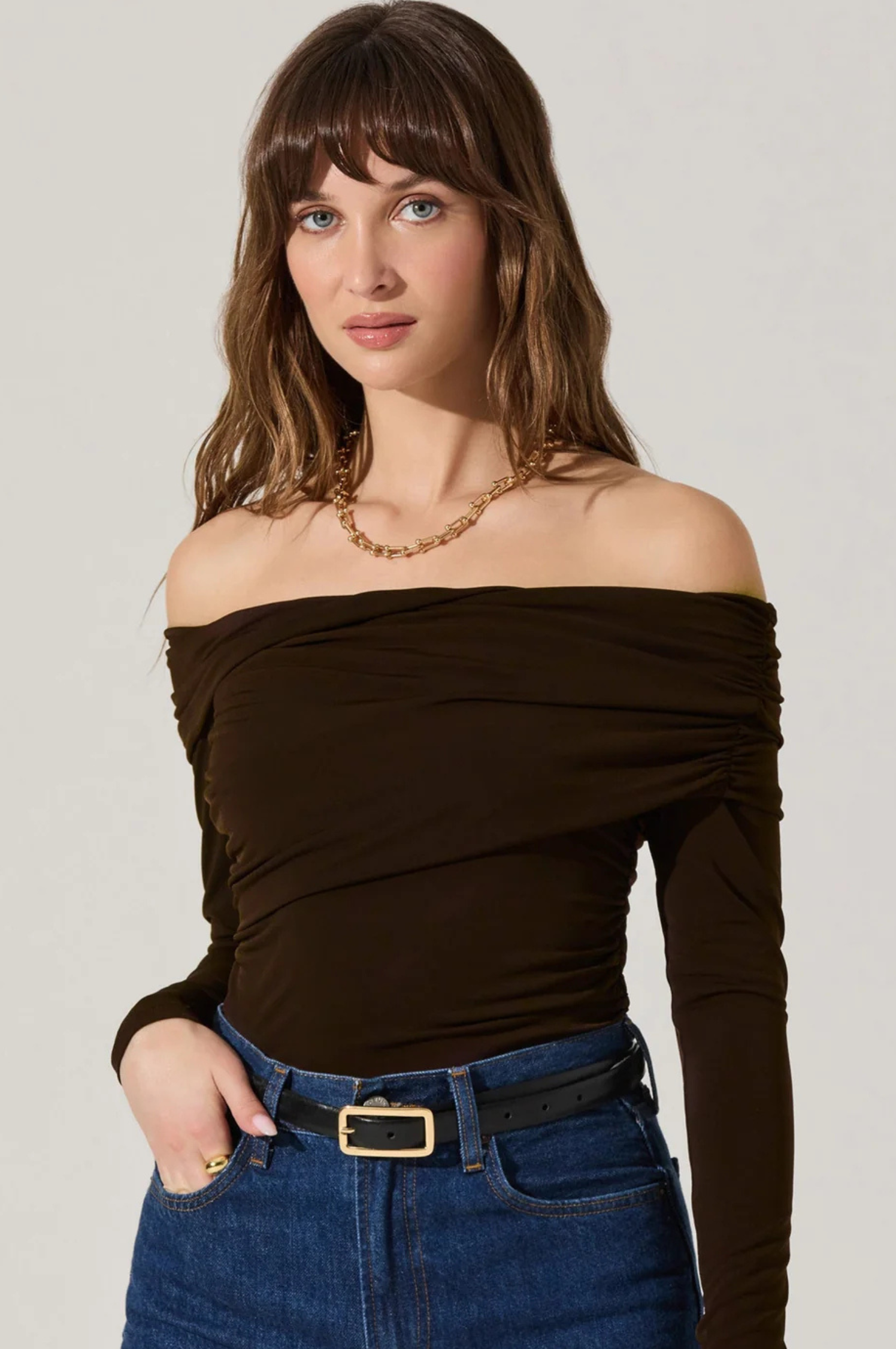 Datia Ruched Off Shoulder Top
