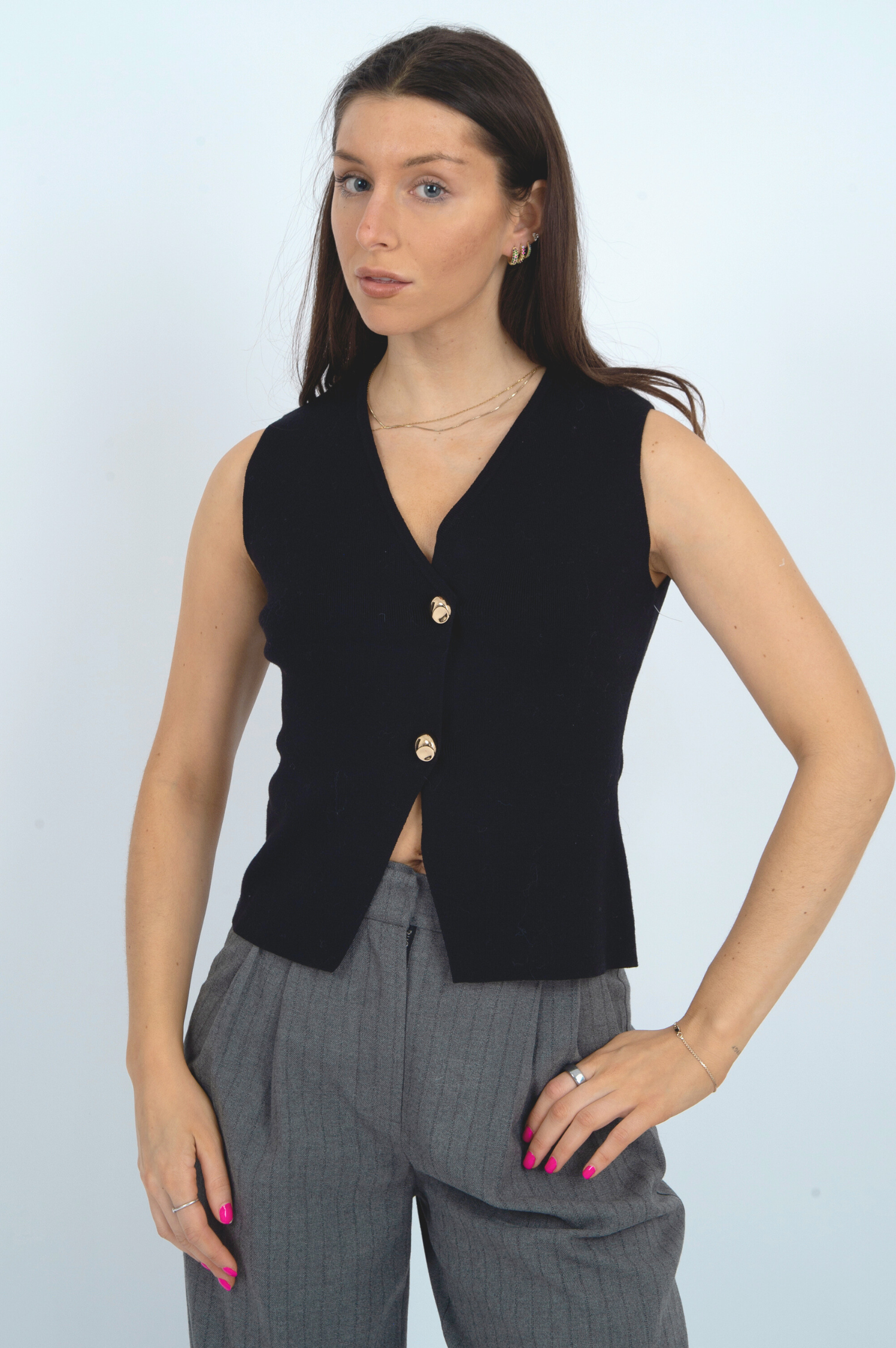 Blodwyn Sleeveless V-neck Vest