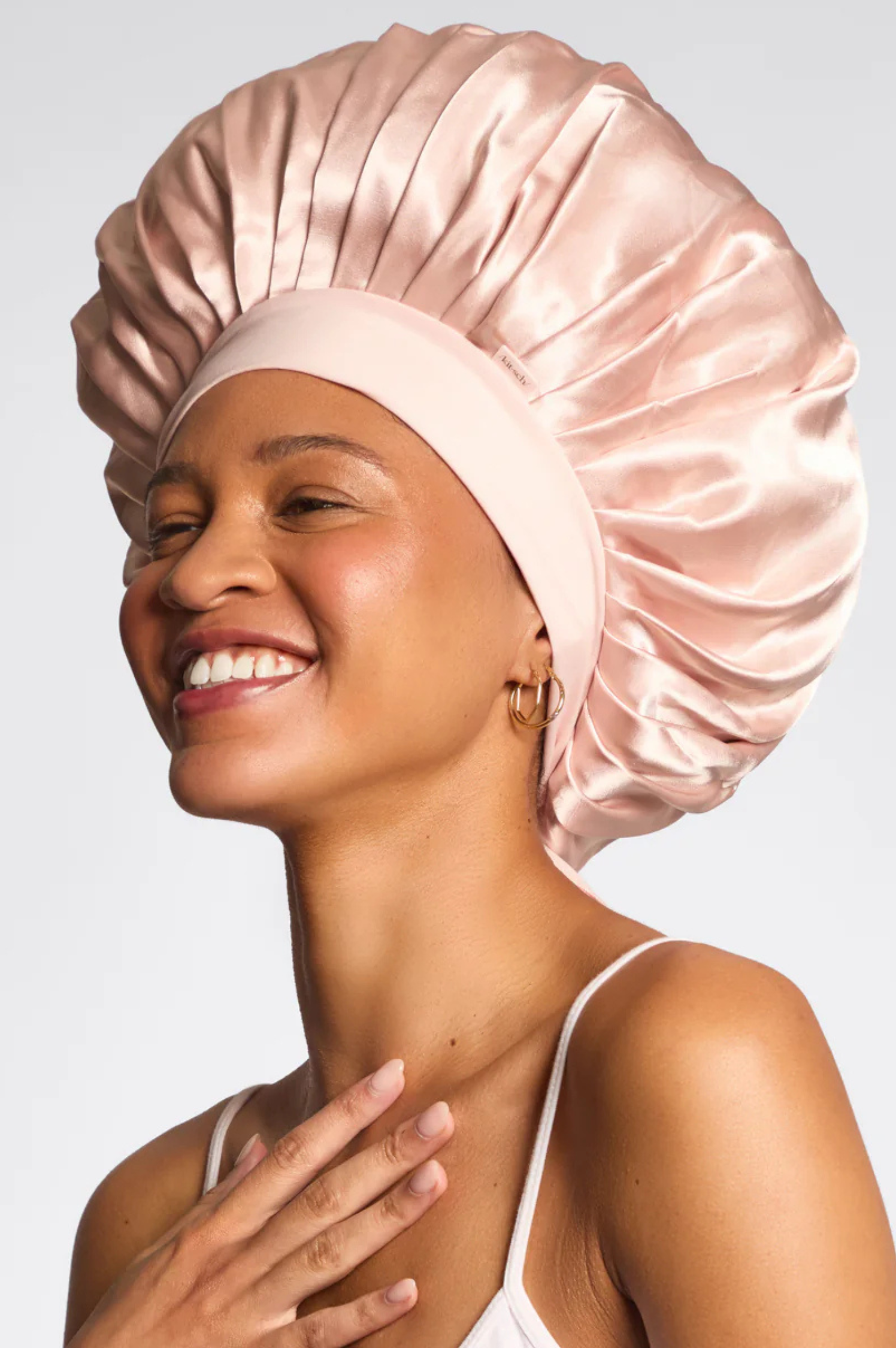 Blush Oversize Satin Bonnet