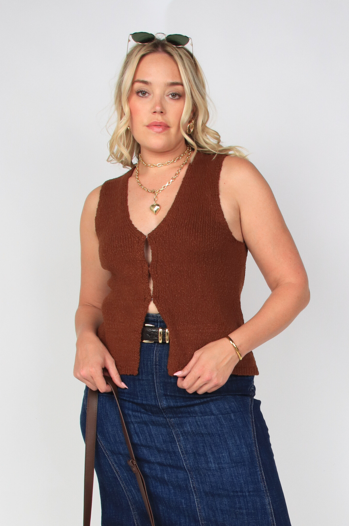Taimi Crochet Sweater Vest