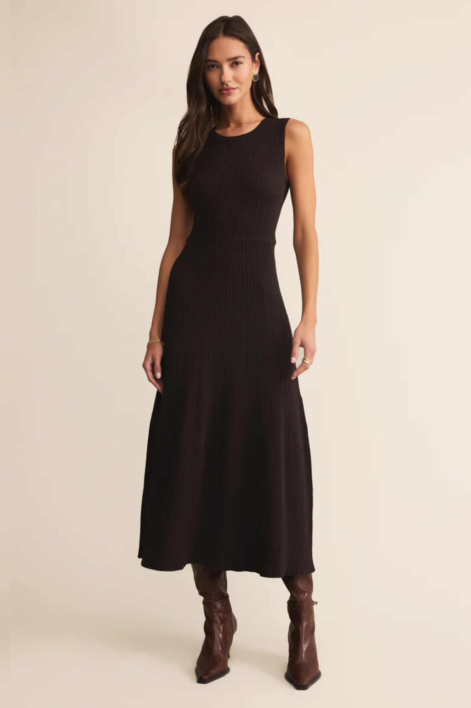 Elba Midi Ribbed Sweater Dress