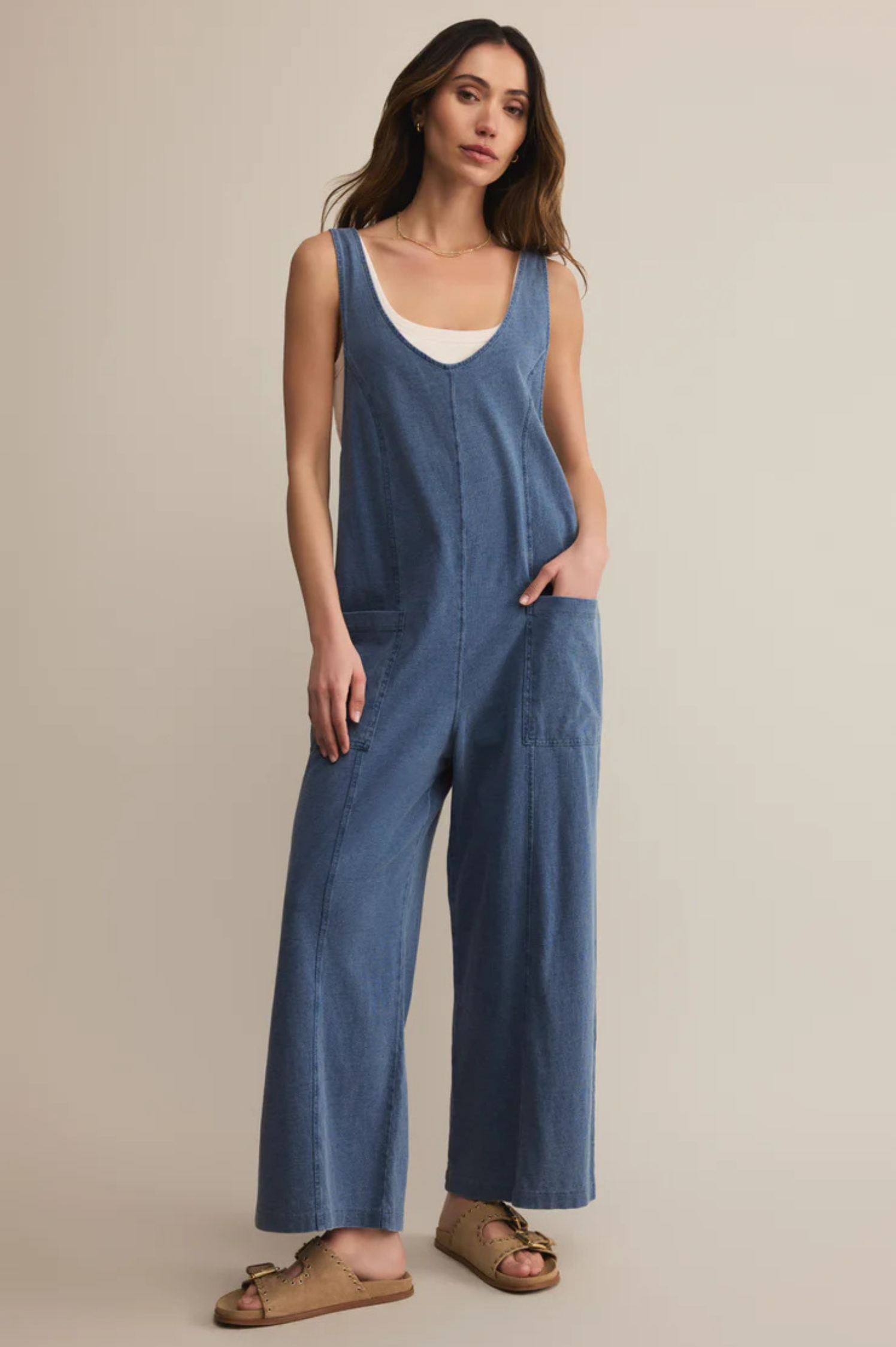 Everyday Jersey Denim Jumpsuit