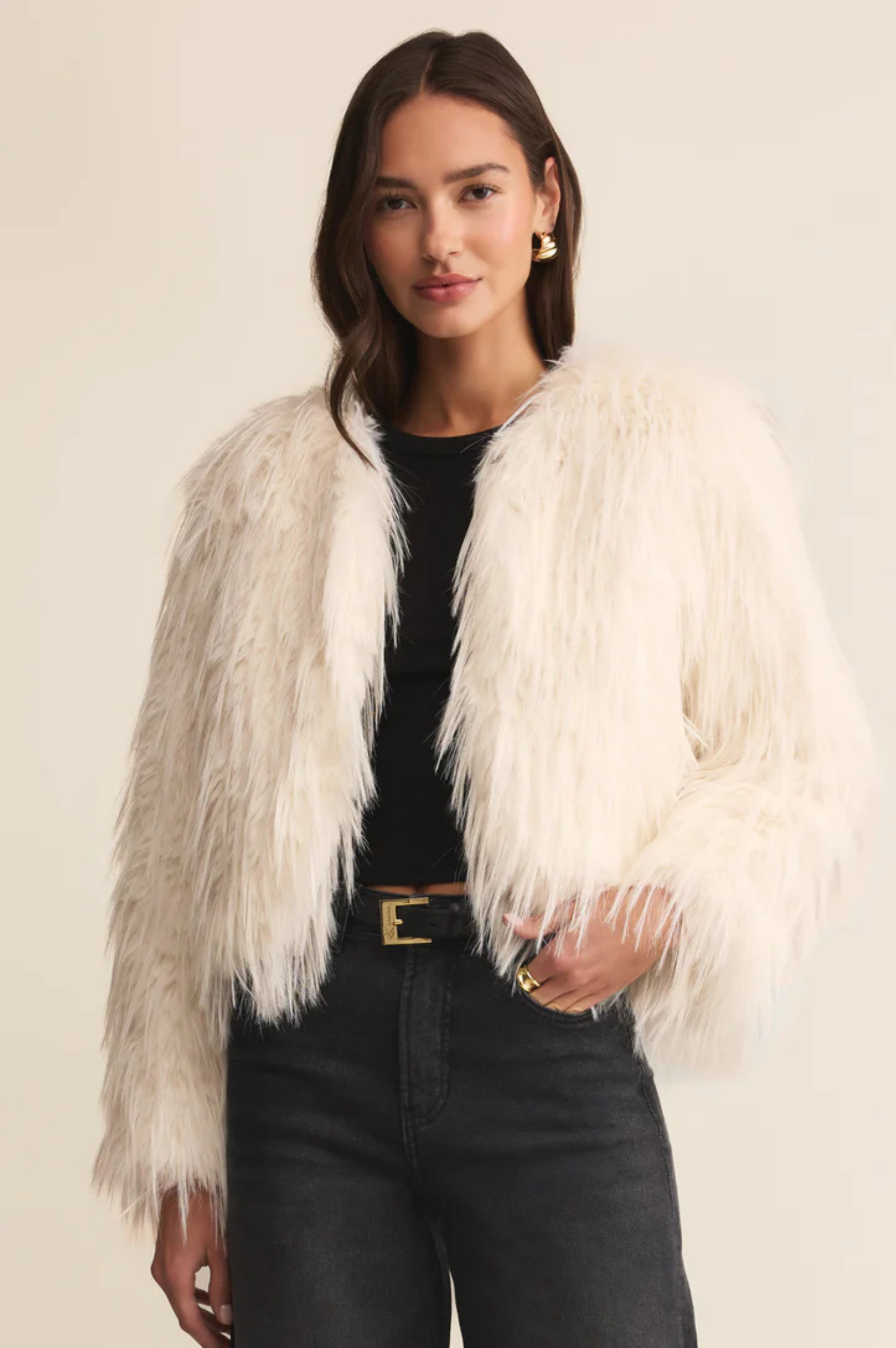 Cyndi Faux Fur Crop Jacket