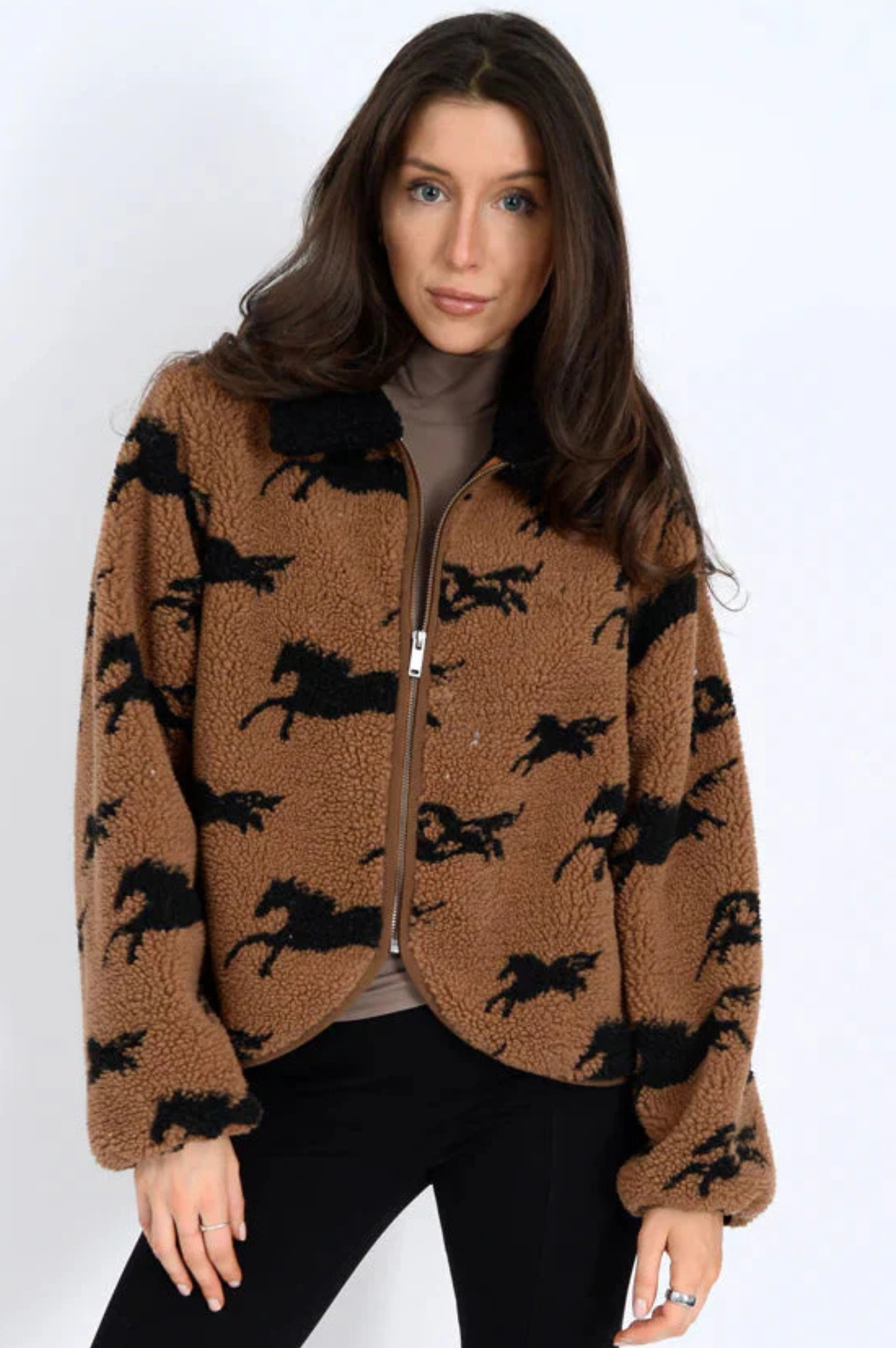 Joline Sherpa Zip Front Jacket