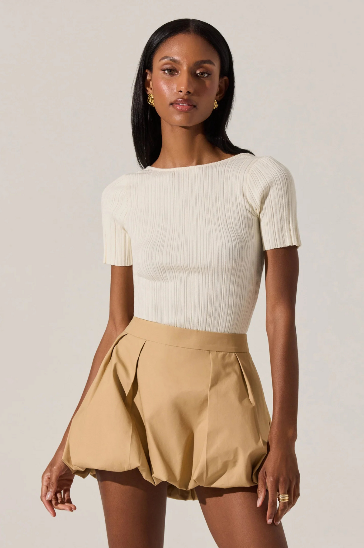 Nikola Ribbed Knit Sweater Top