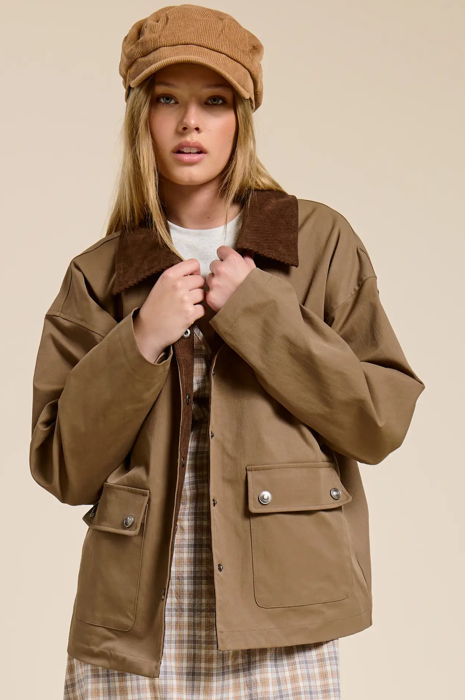 Rylee Utility Jacket Corduroy Collar
