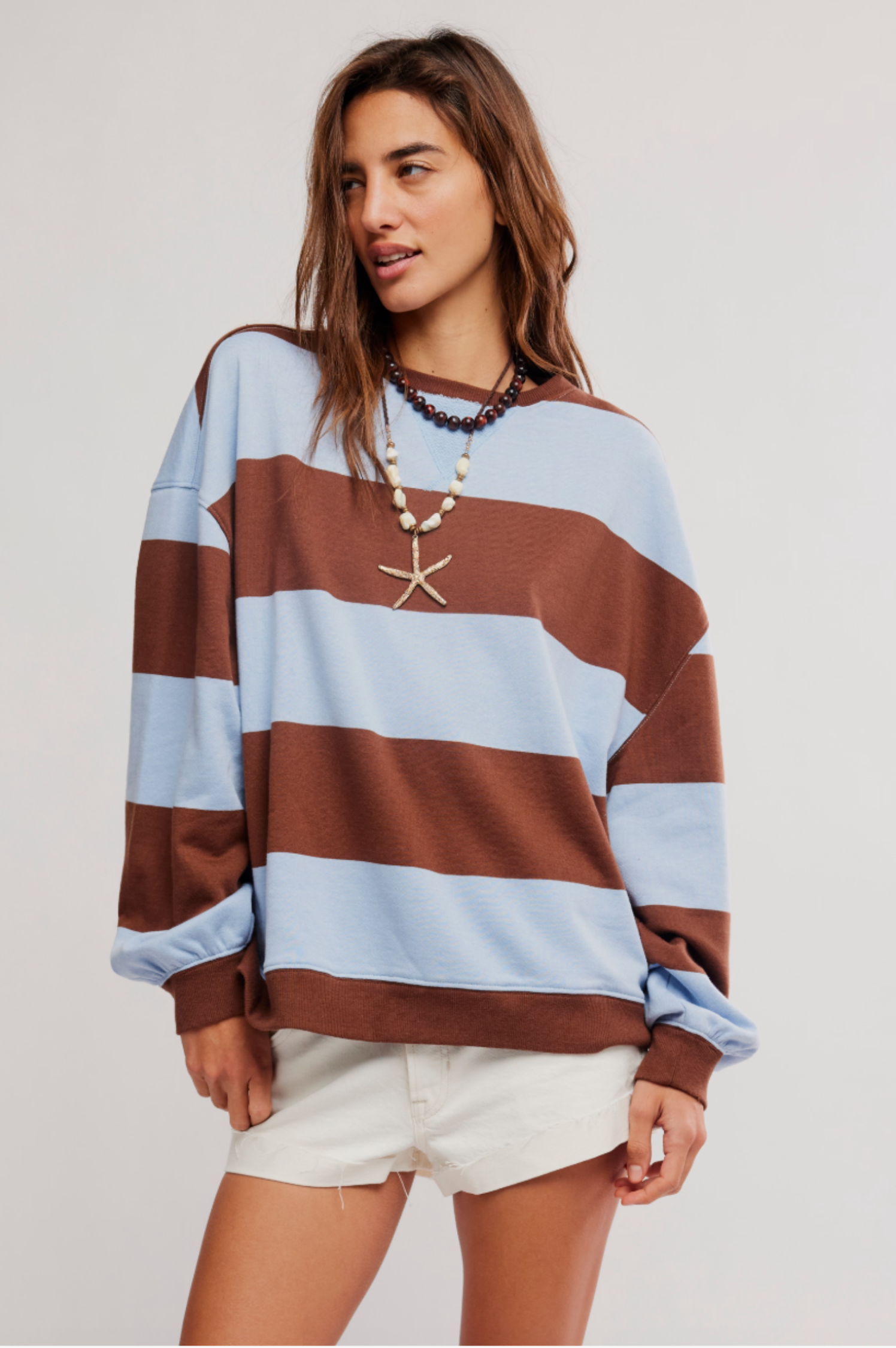 Classic Striped Oversized Crewneck