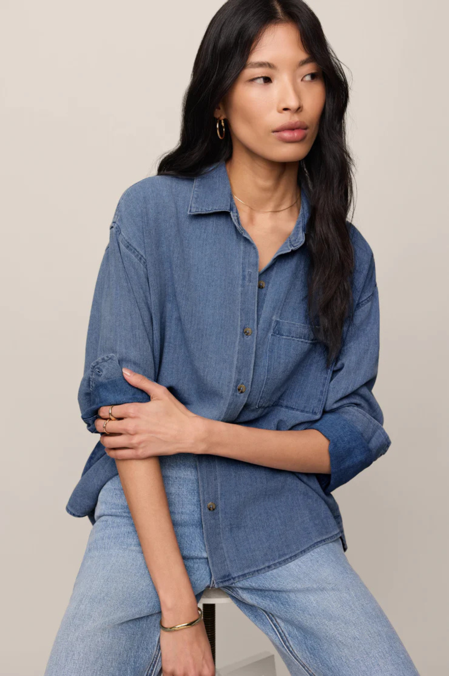 The Perfect Twill Button Up