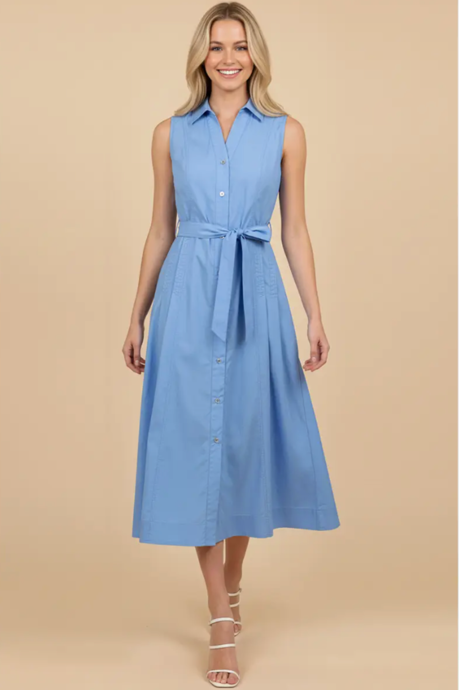 pinch dress Ruffled Sleeveless Shirt You are definitely going to feel the love in this midi dress pinch - Boem