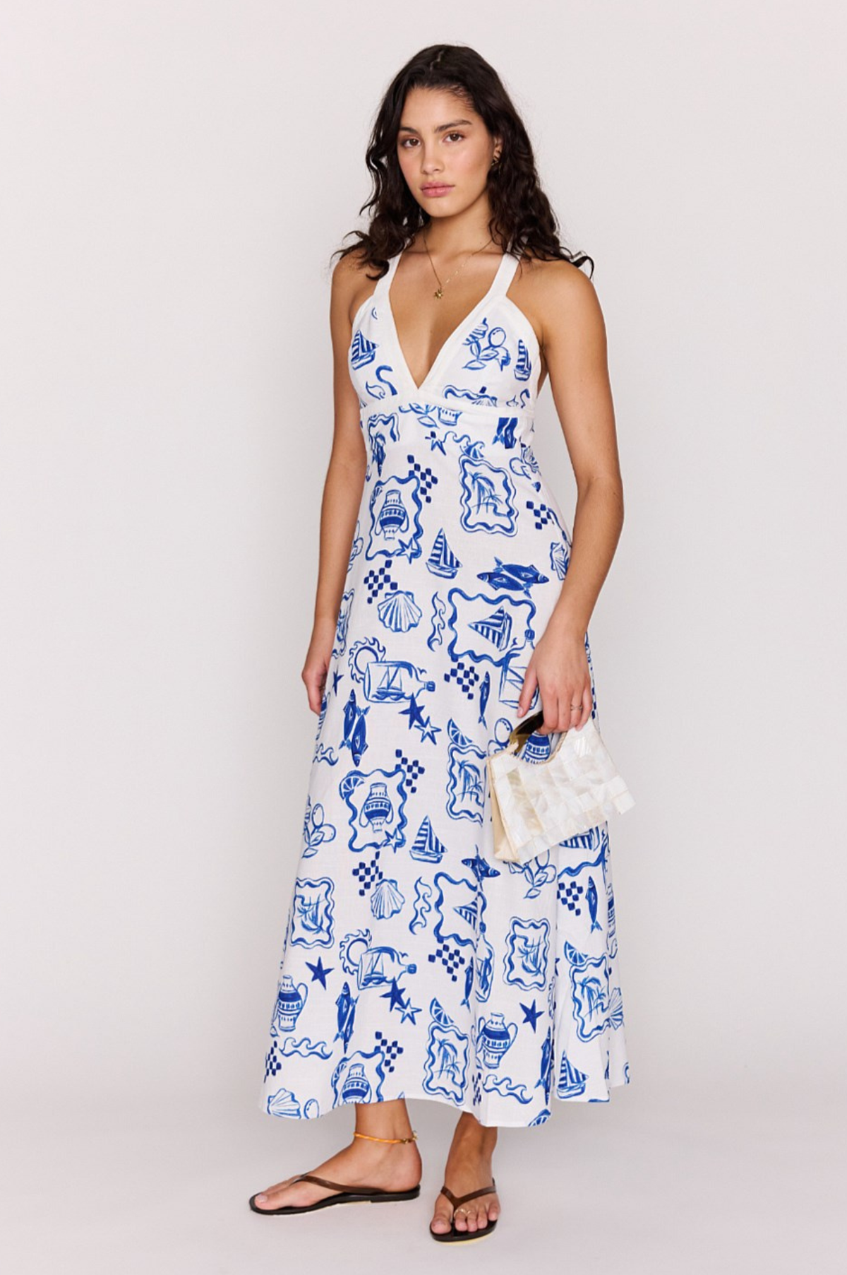 Baci Cross Back Midi Dress