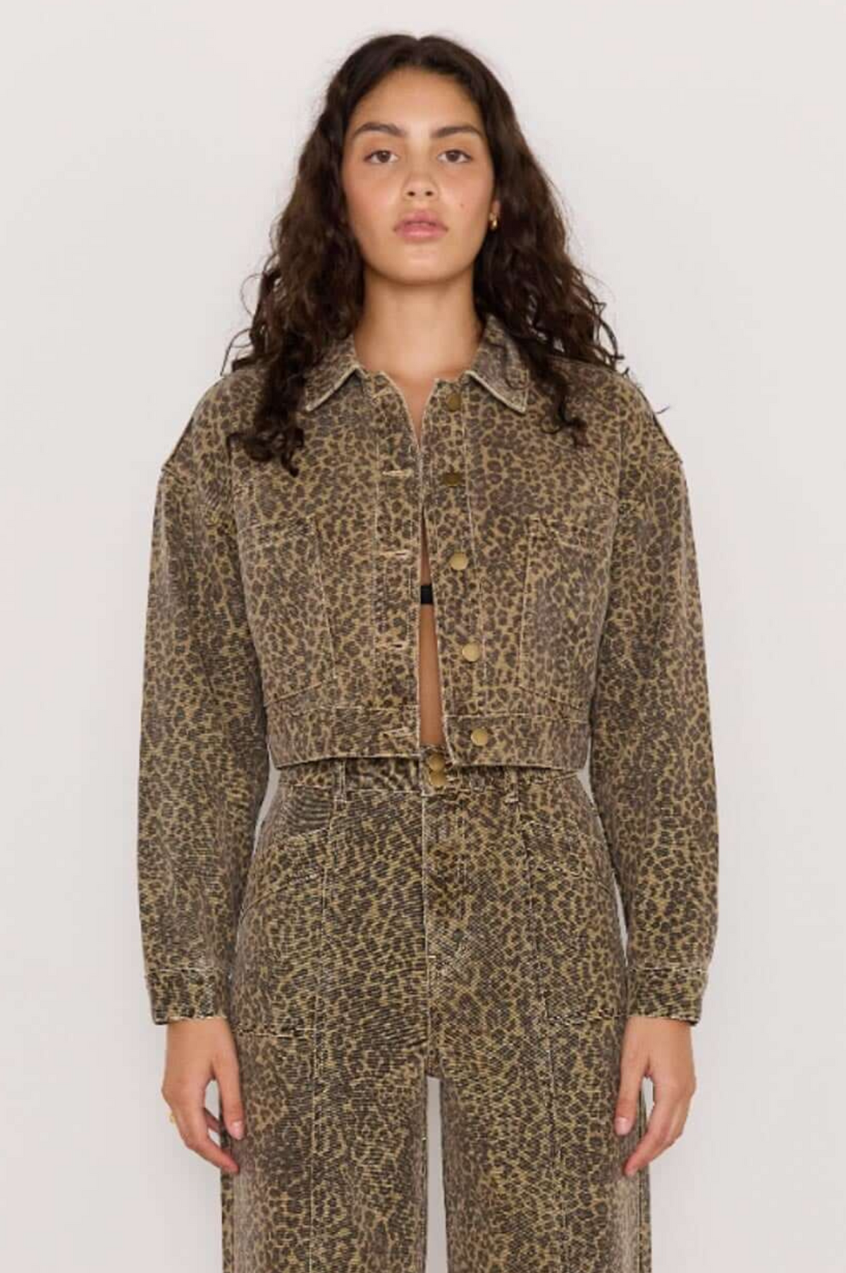 Anouk Animal Print Crop Jacket