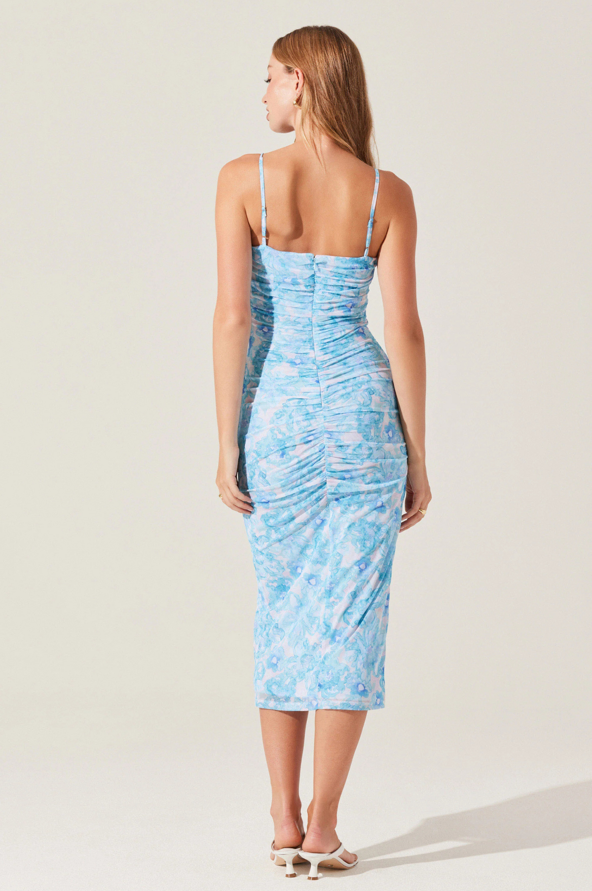 Palmero Floral Ruched Midi Dress