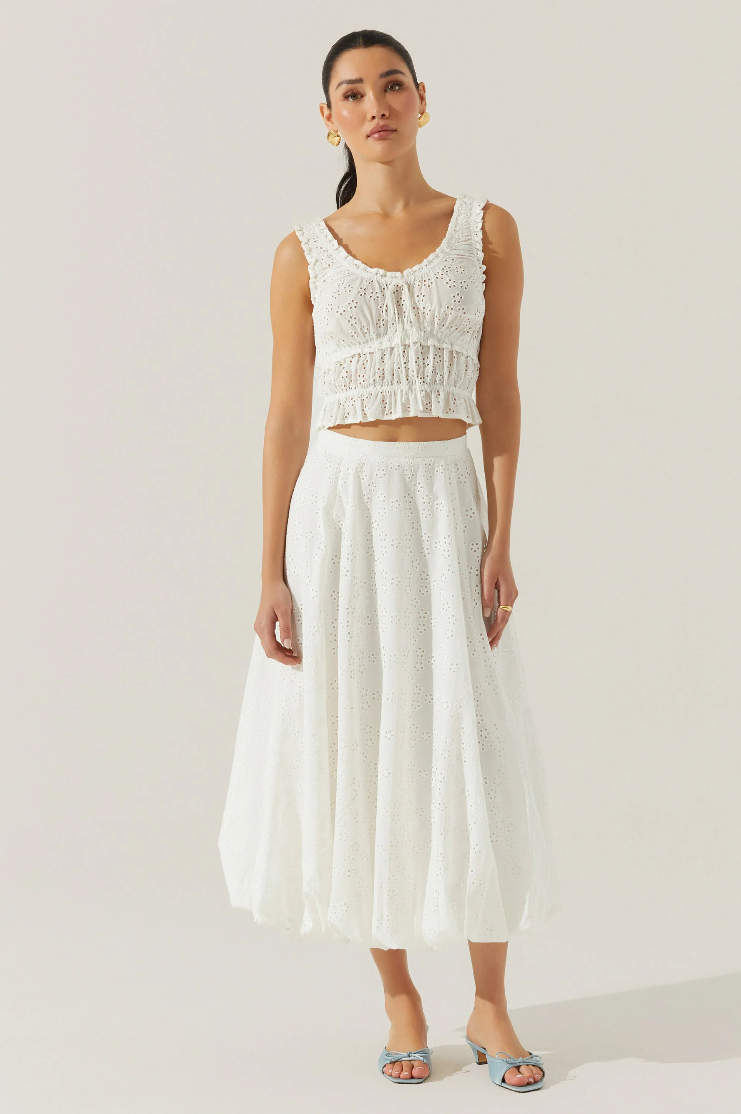 Kissel Eyelet Bubble Maxi Skirt