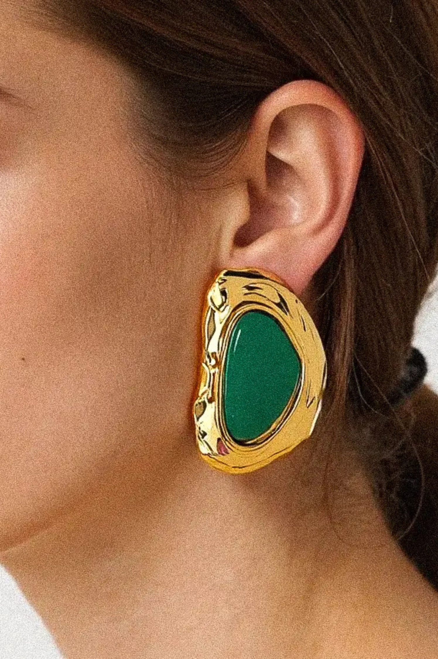 Mei Green Stone Studs