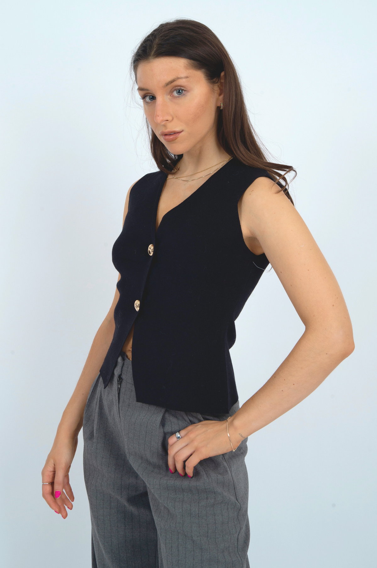 Blodwyn Sleeveless V-neck Vest