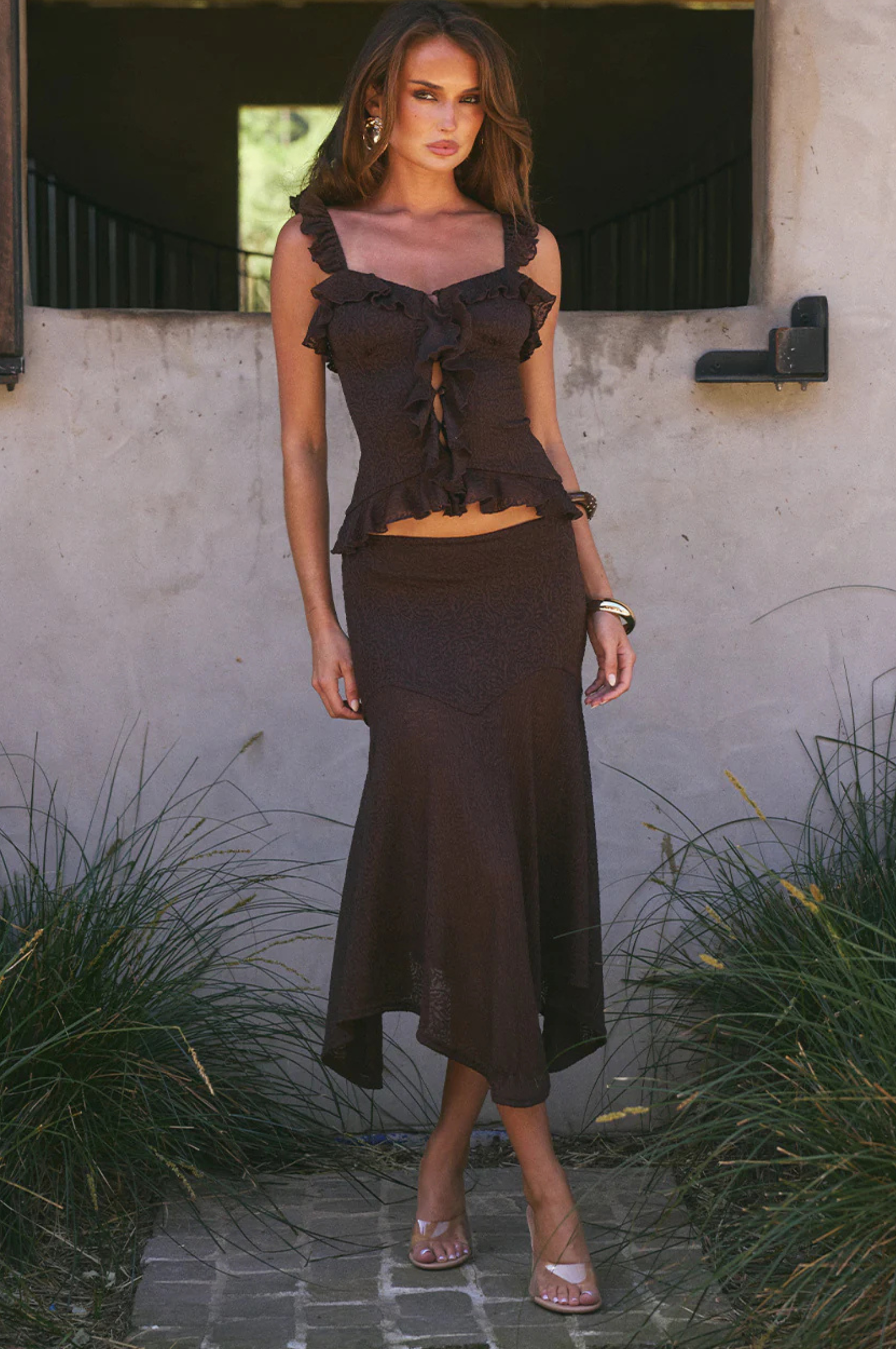 Roxelle Handkerchief Midi Skirt