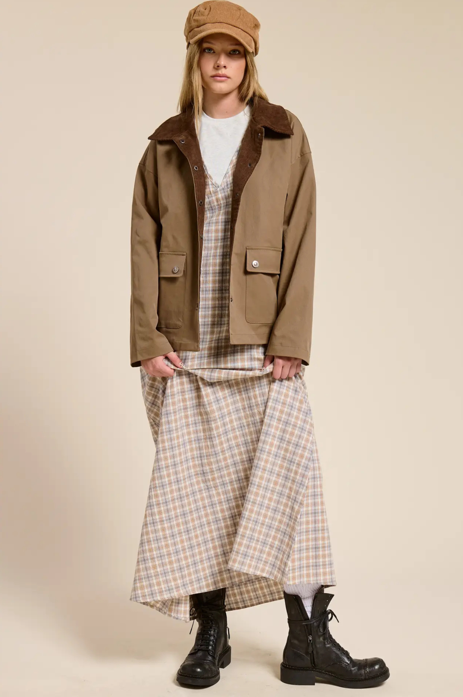 Rylee Utility Jacket Corduroy Collar