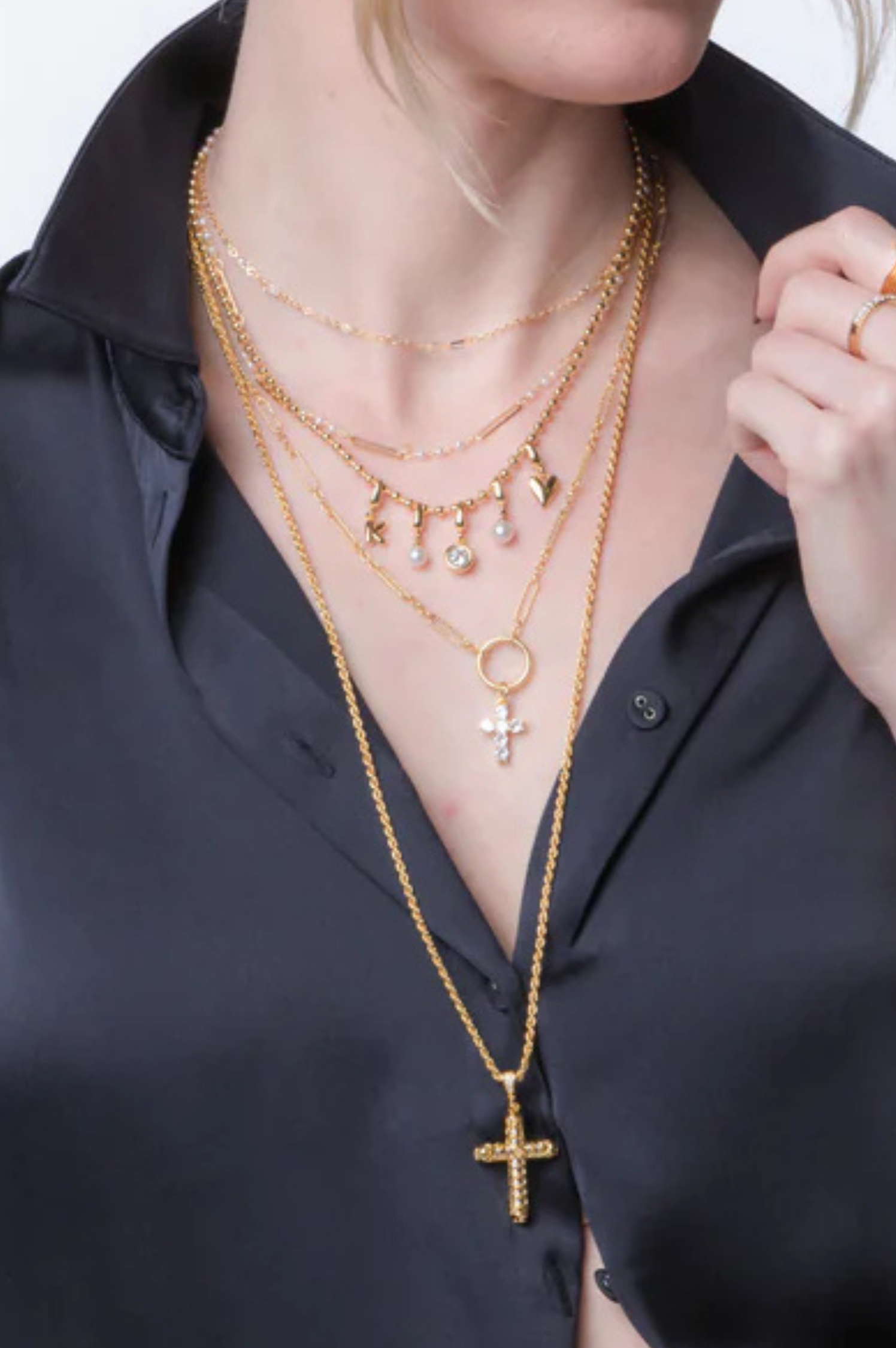 Bernadette Long Cross Necklace