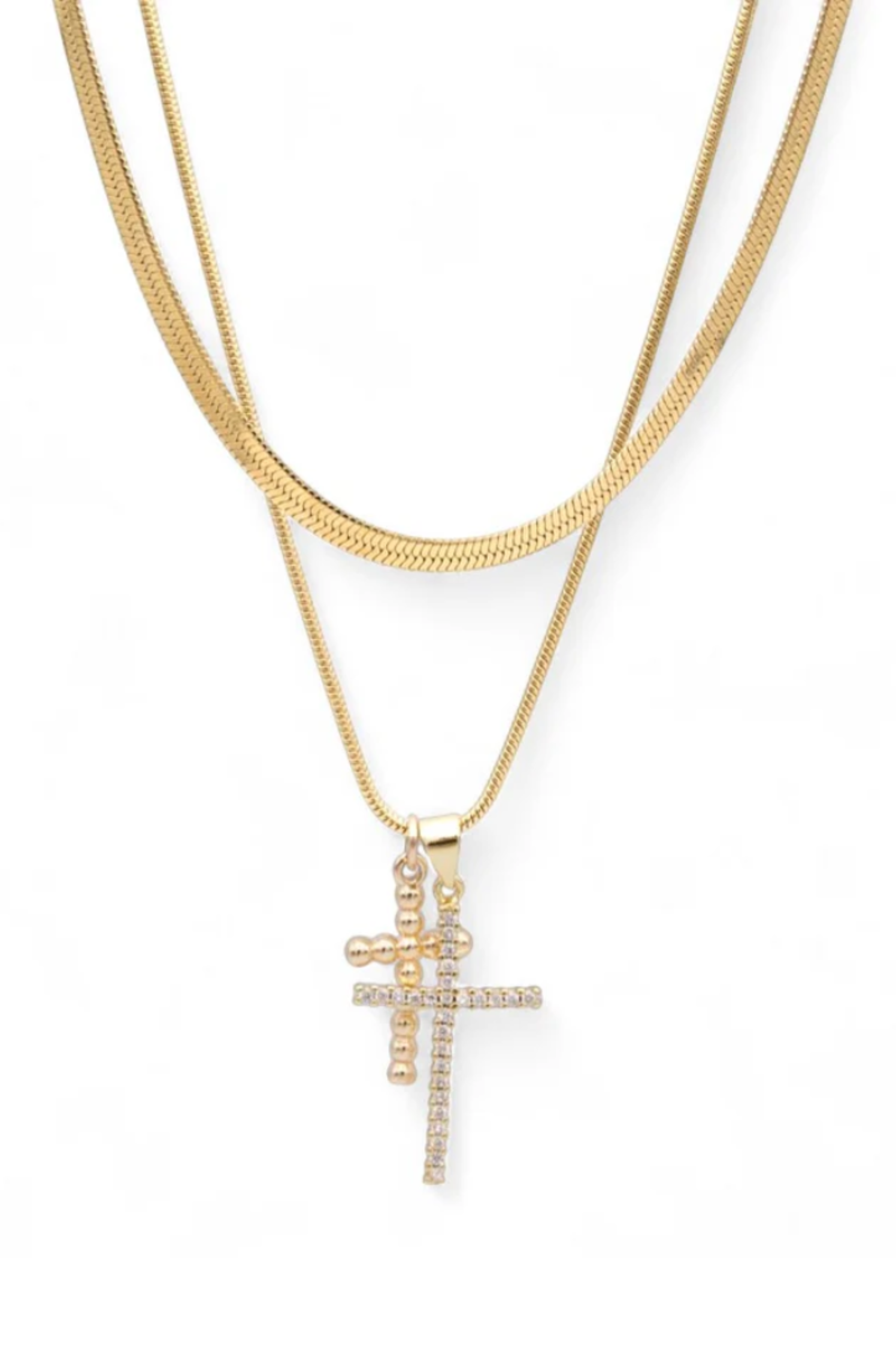 Double Crossed 2 Layer Necklace