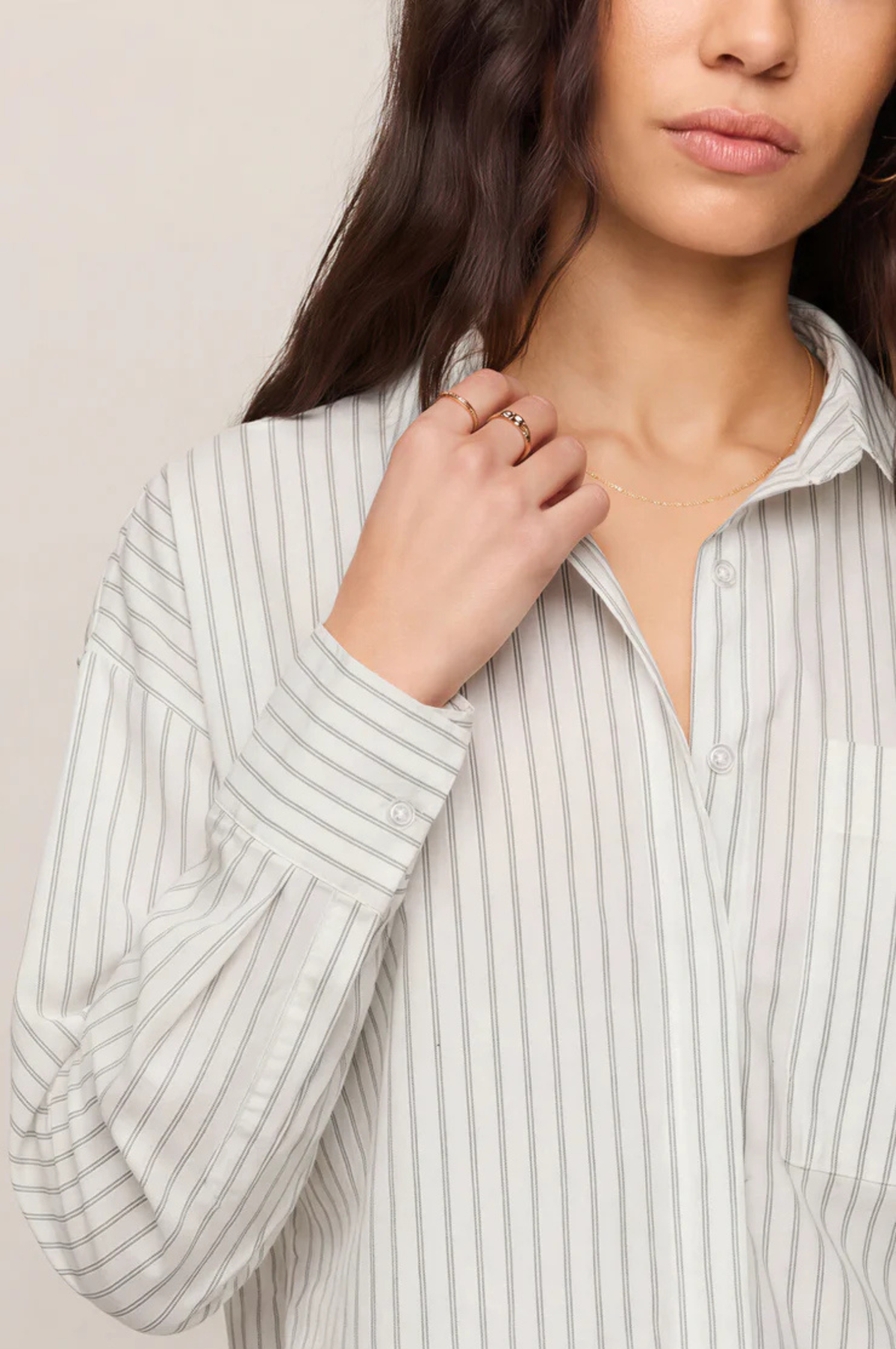 Favorite Stripped Button Up Top