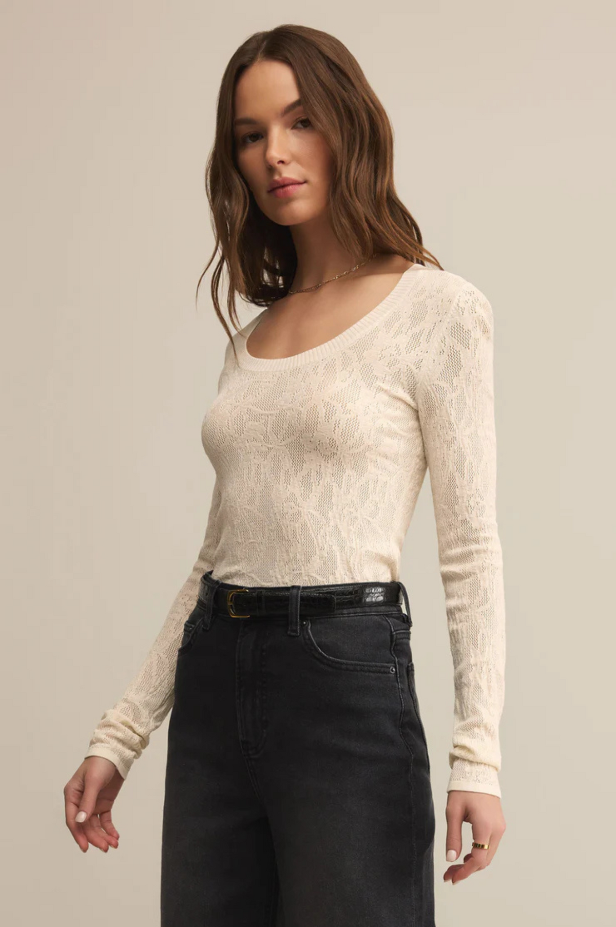 Tibi Scoop Mesh Sweater