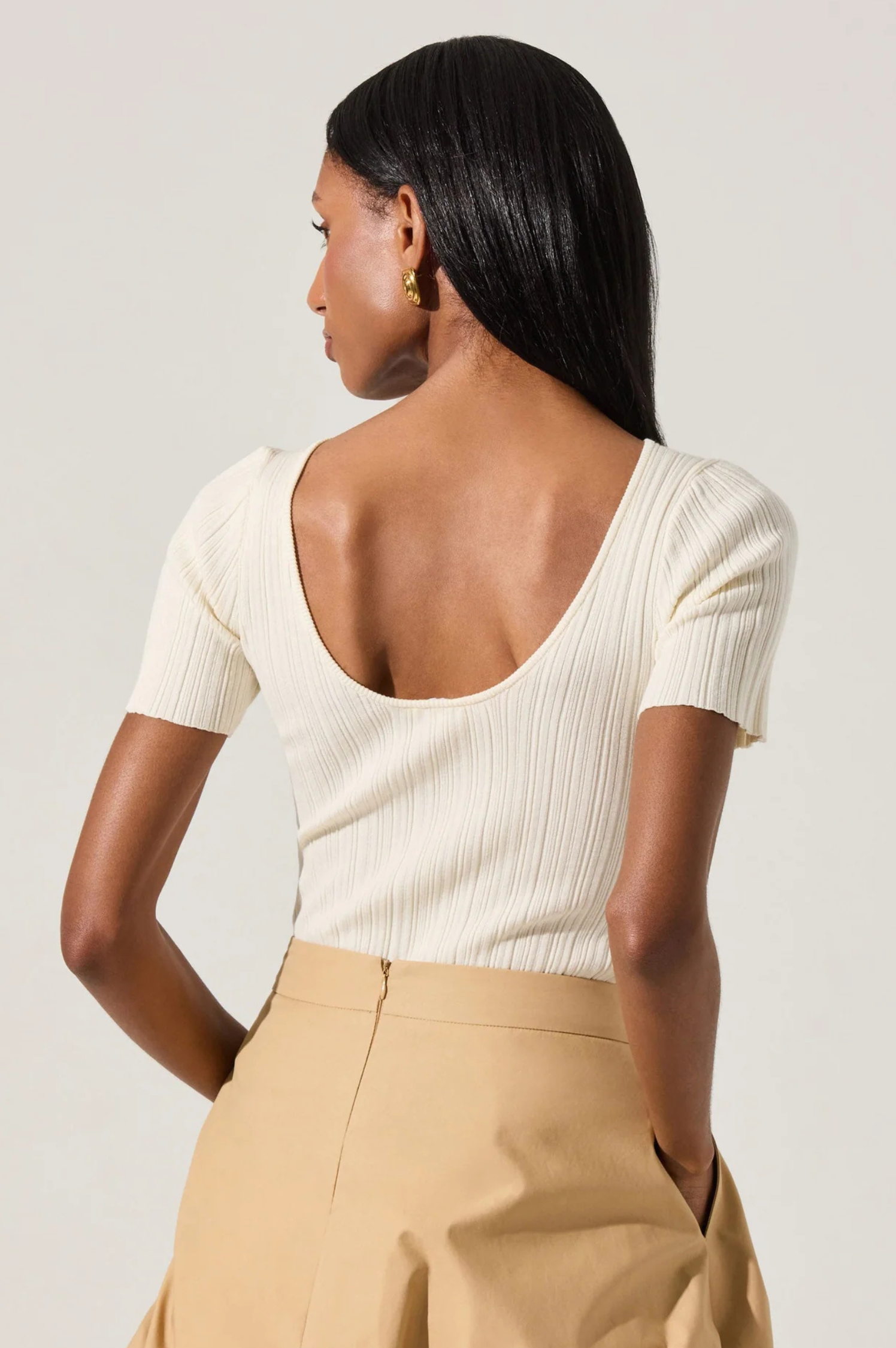 Nikola Ribbed Knit Sweater Top