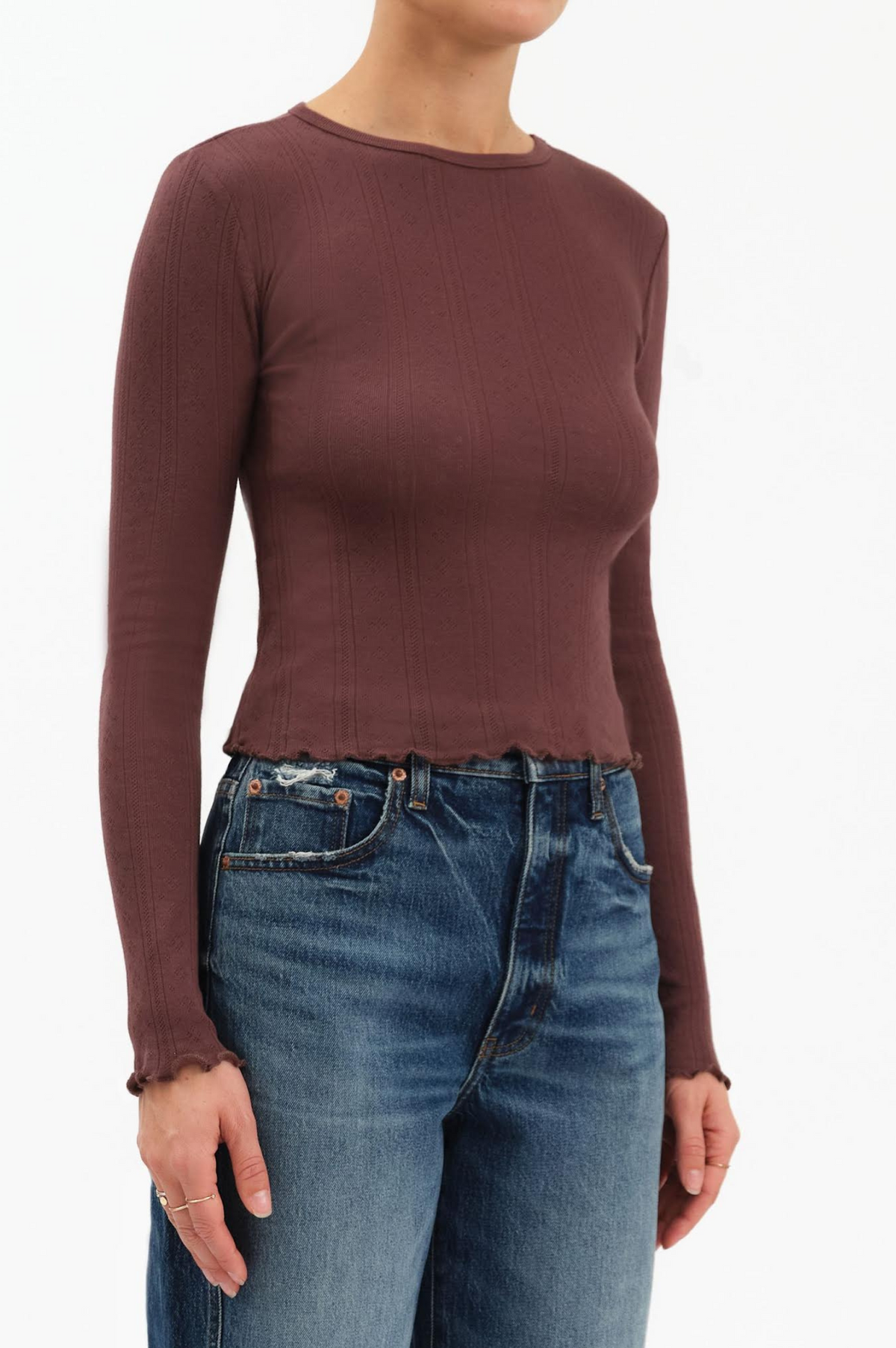 Waverly Everyday Pointelle Crewneck Tee