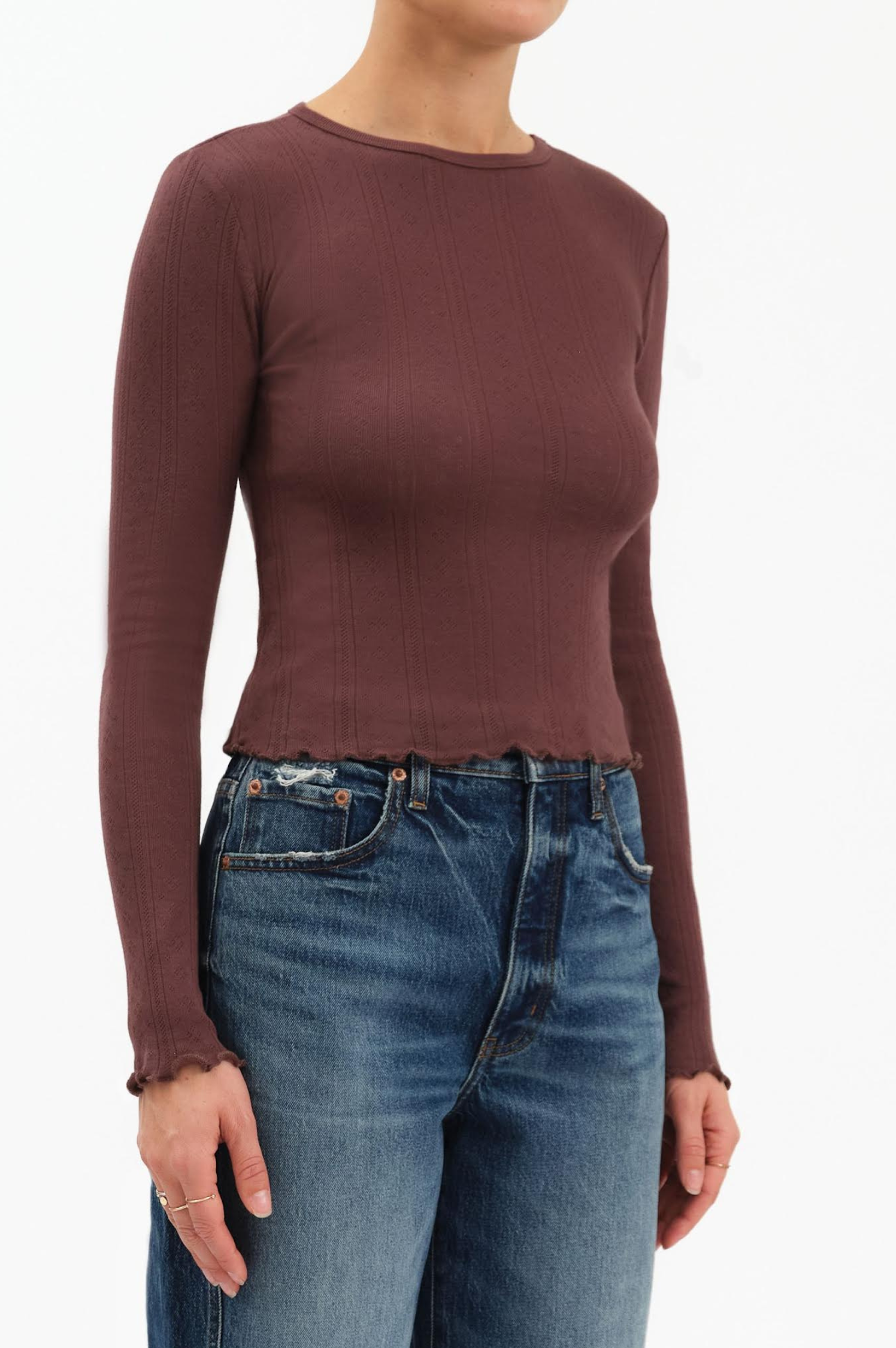 Waverly Everyday Pointelle Crewneck Tee