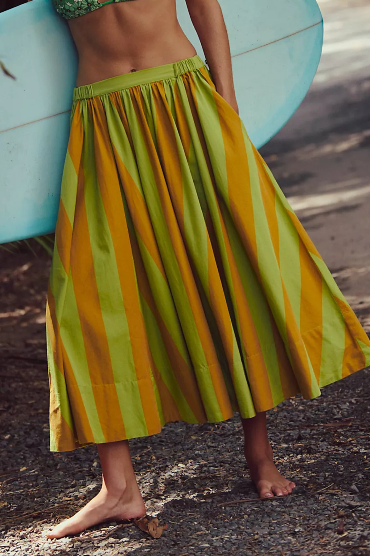 Lowen Striped Midi Skirt
