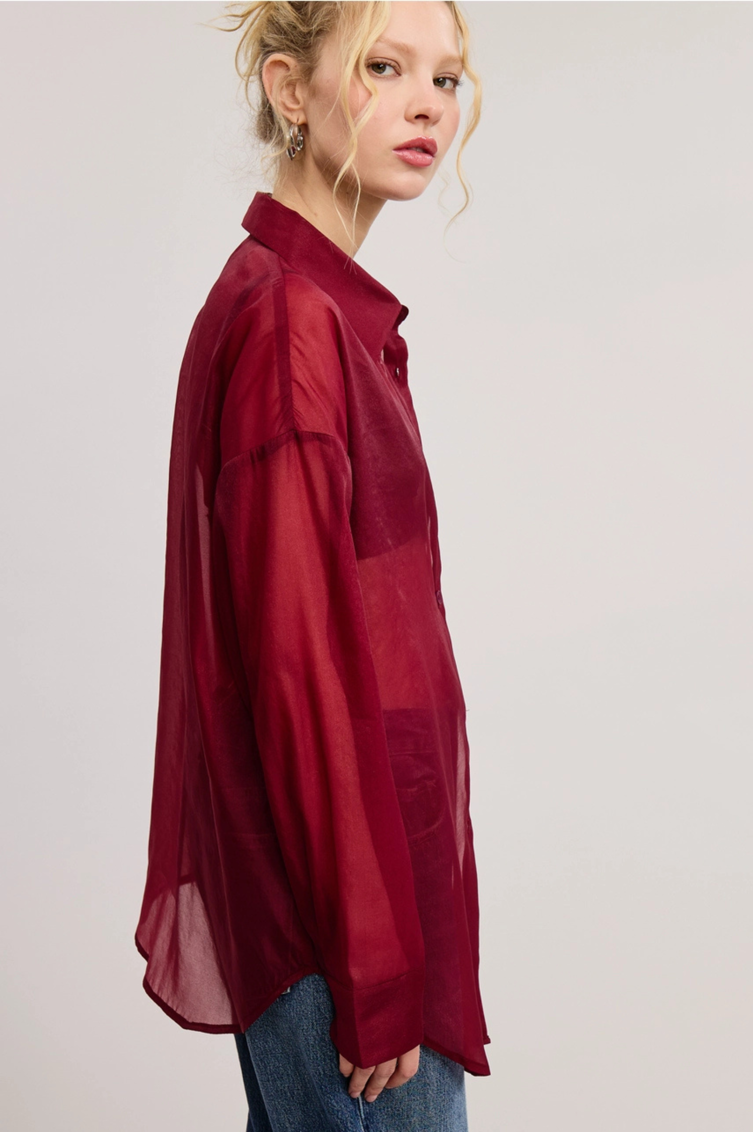 Bethany Sheer Button Down