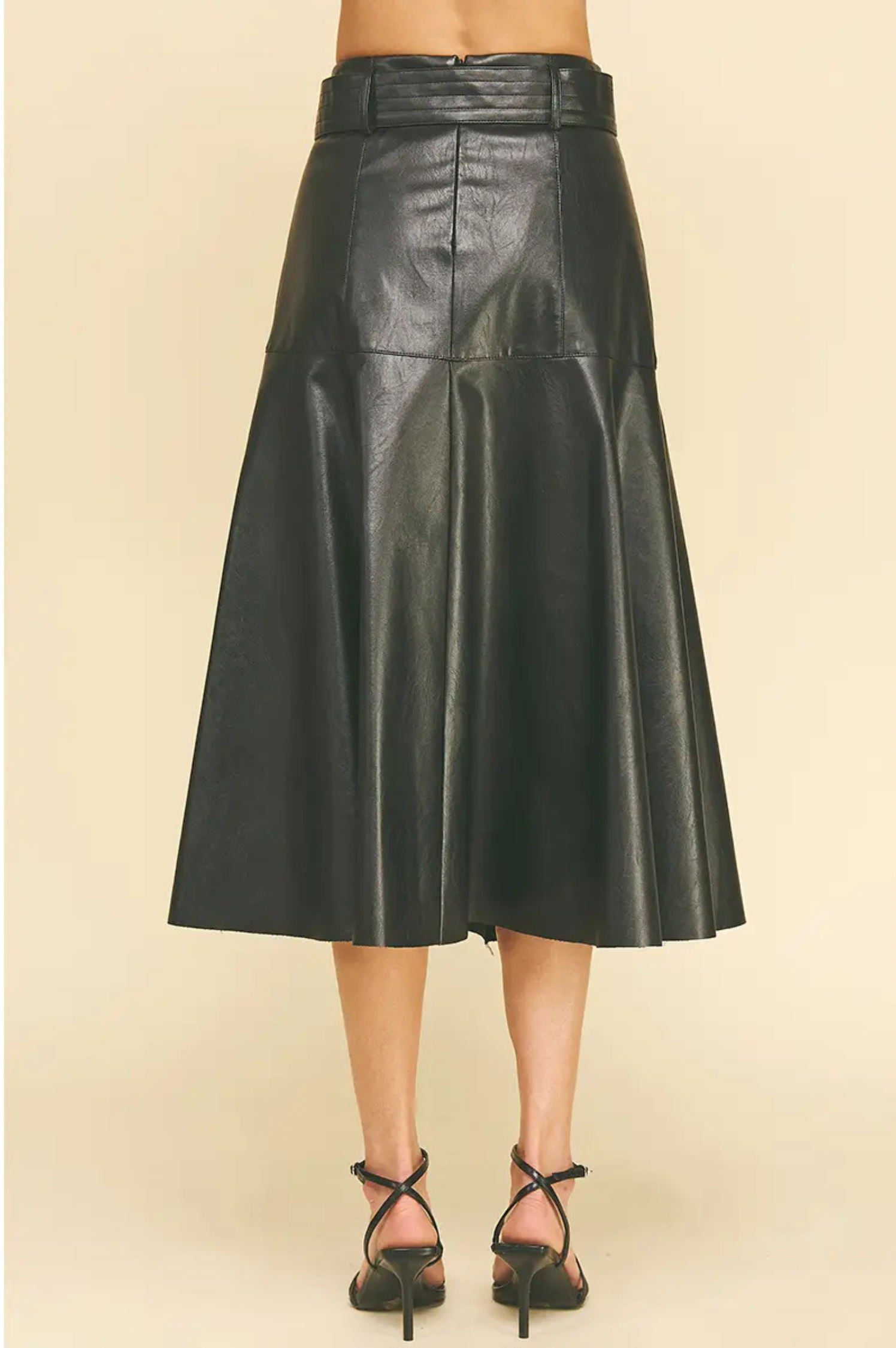 Leslie Leather Midi Skirt