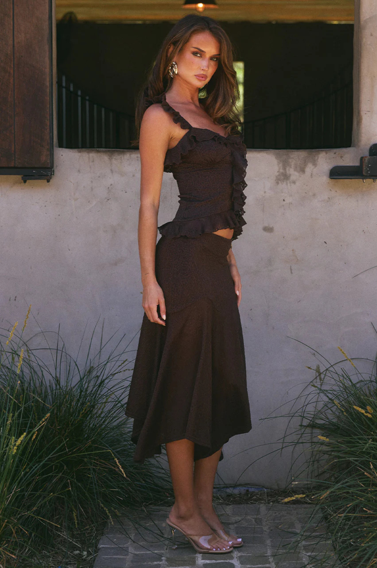 Roxelle Handkerchief Midi Skirt