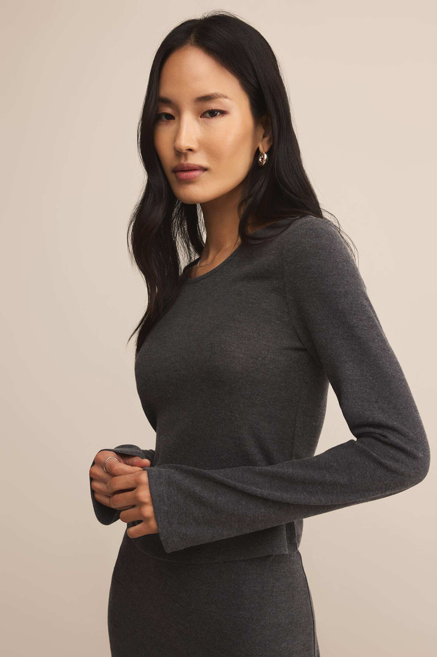 Demure Cropped Long Sleeve