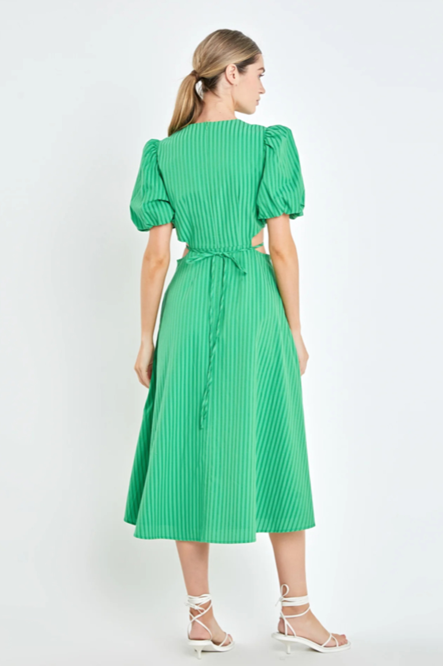 Kelsea Striped Cutout Midi Dress