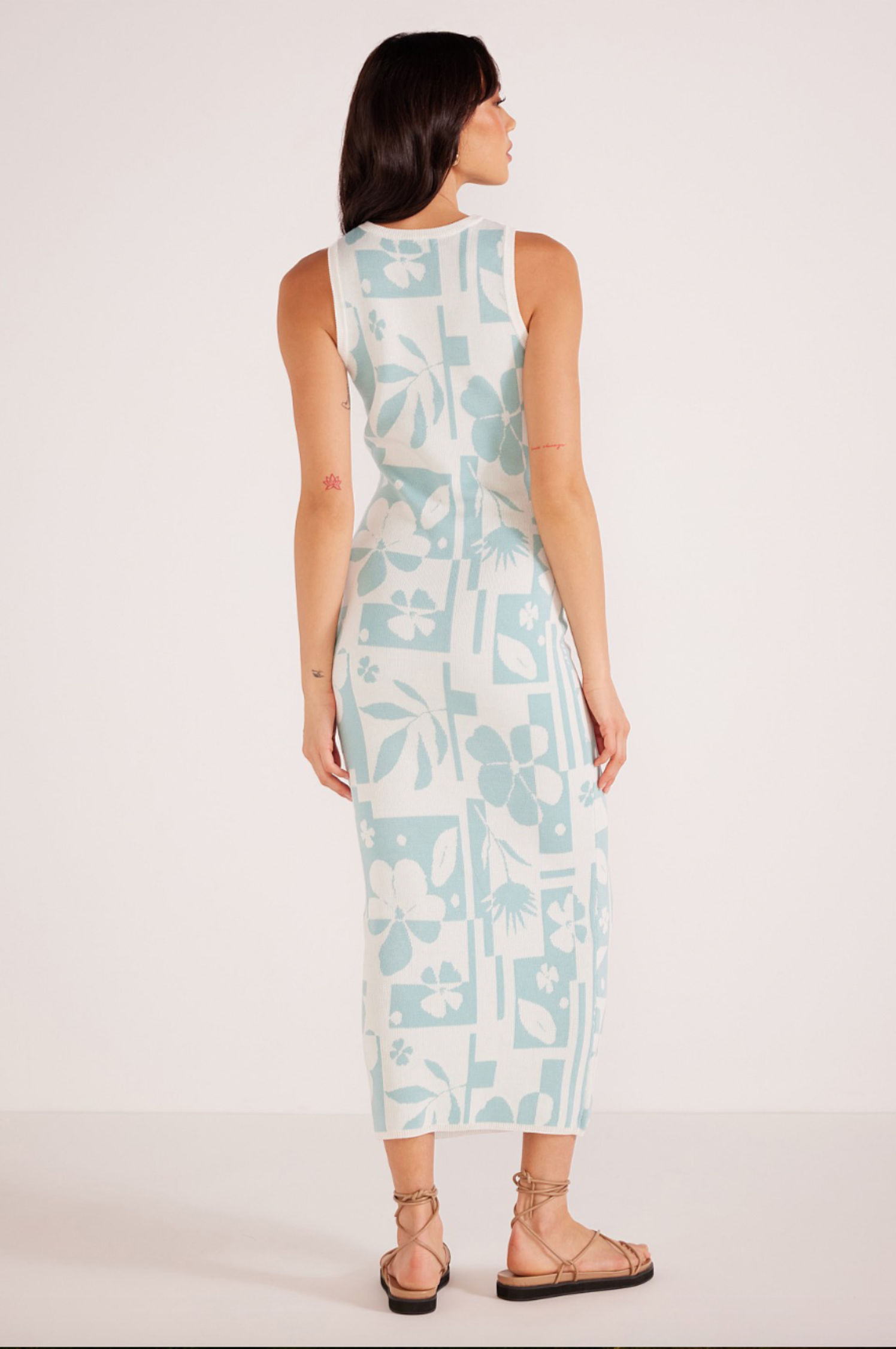 Lacy Intarsia Knit Midi Dress