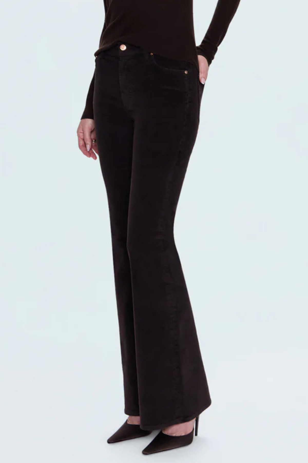 Kinsley Mid Rise Ultra Flare Jean - Mocha