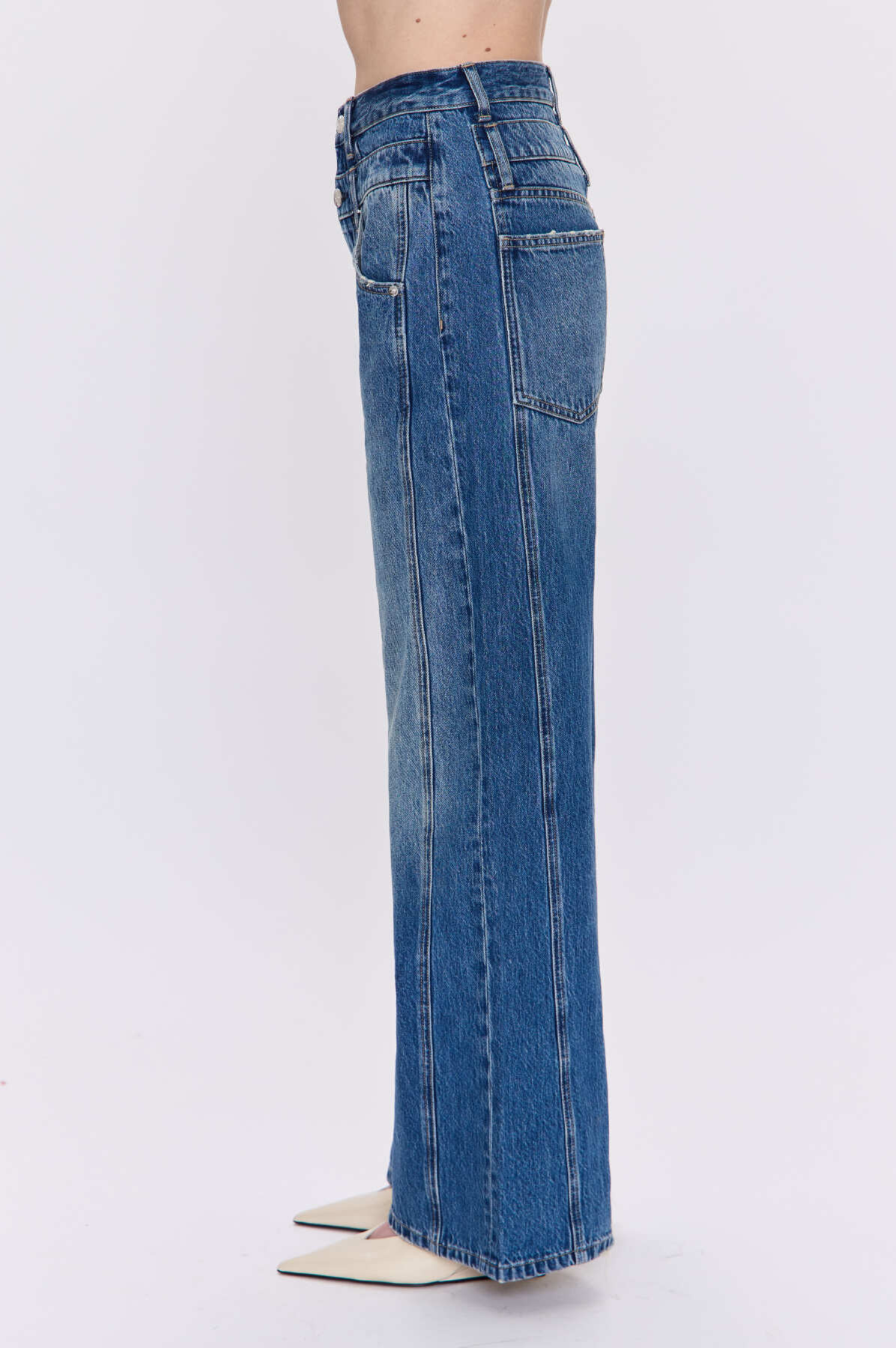 Caleb High Rise Stacked Waist Jean - Echo