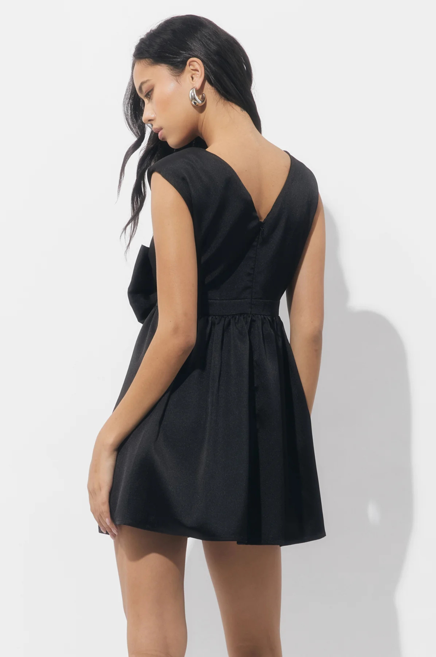 Elaine Bow Taffeta Mini Dress