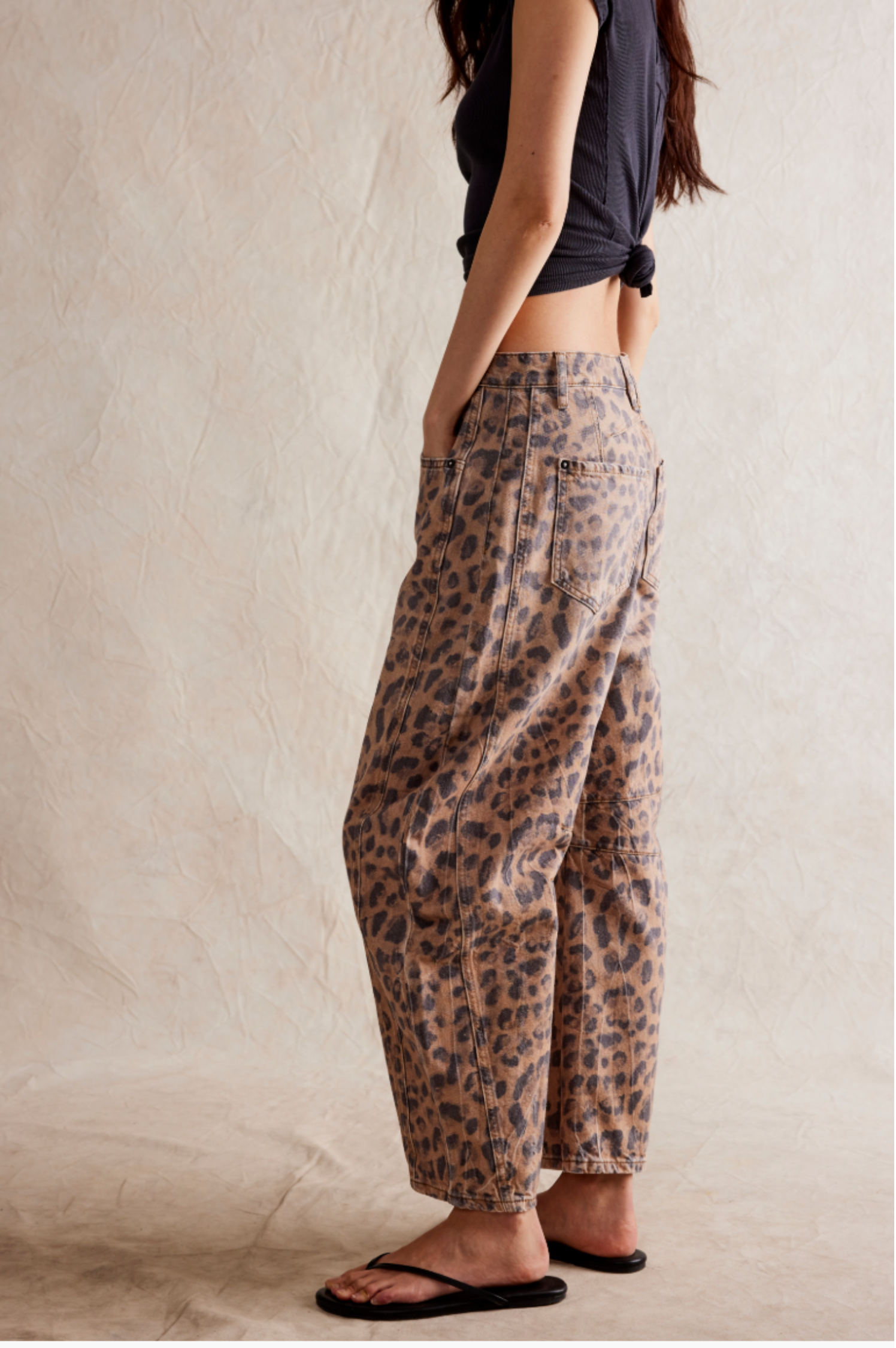 Good Luck Printed Barrel Jeans