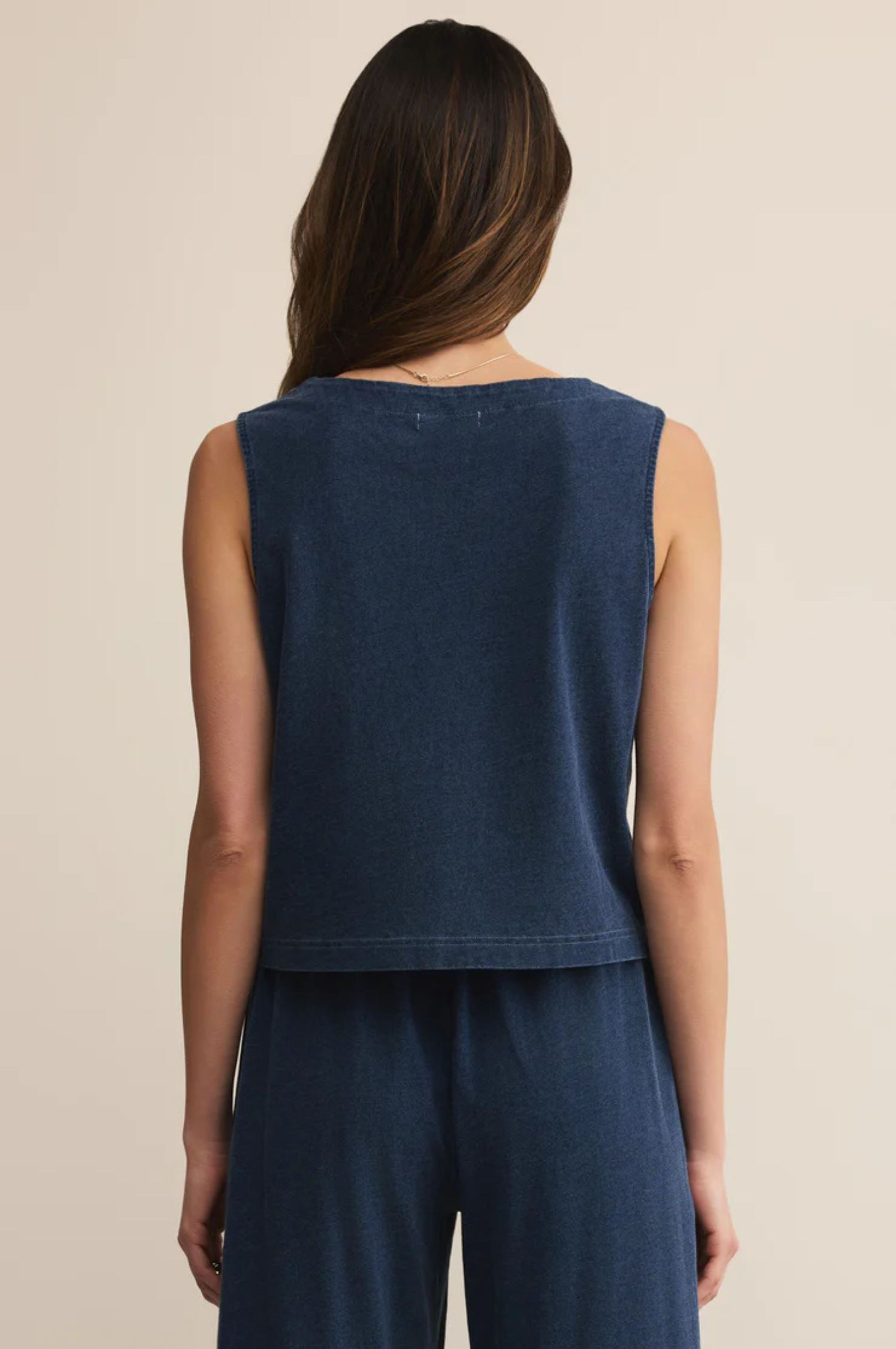 Solace V-Neck Jersey Denim Tank