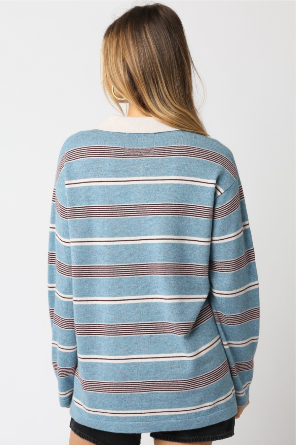 Cara Stripe Polo Sweater