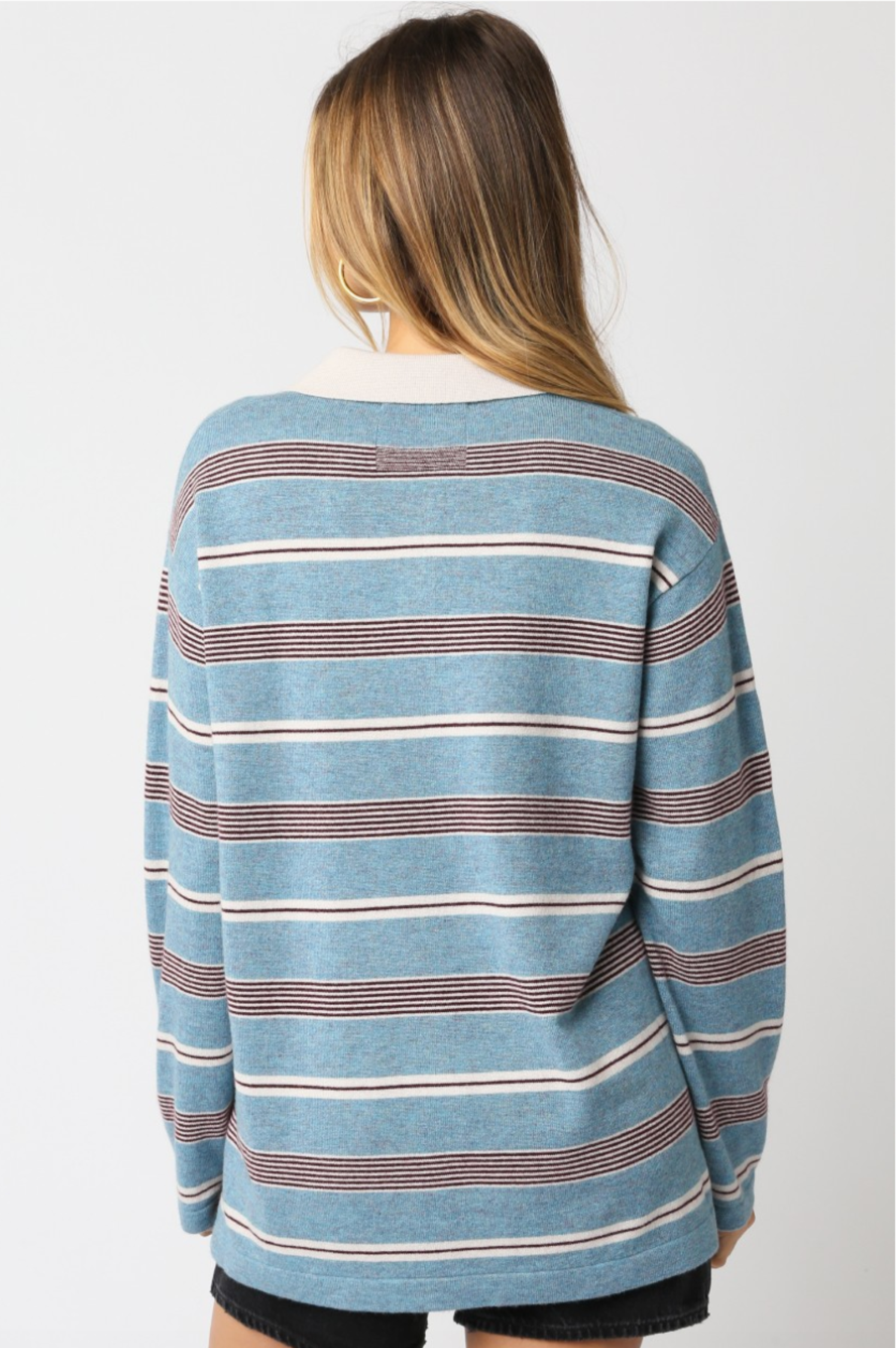 Cara Stripe Polo Sweater