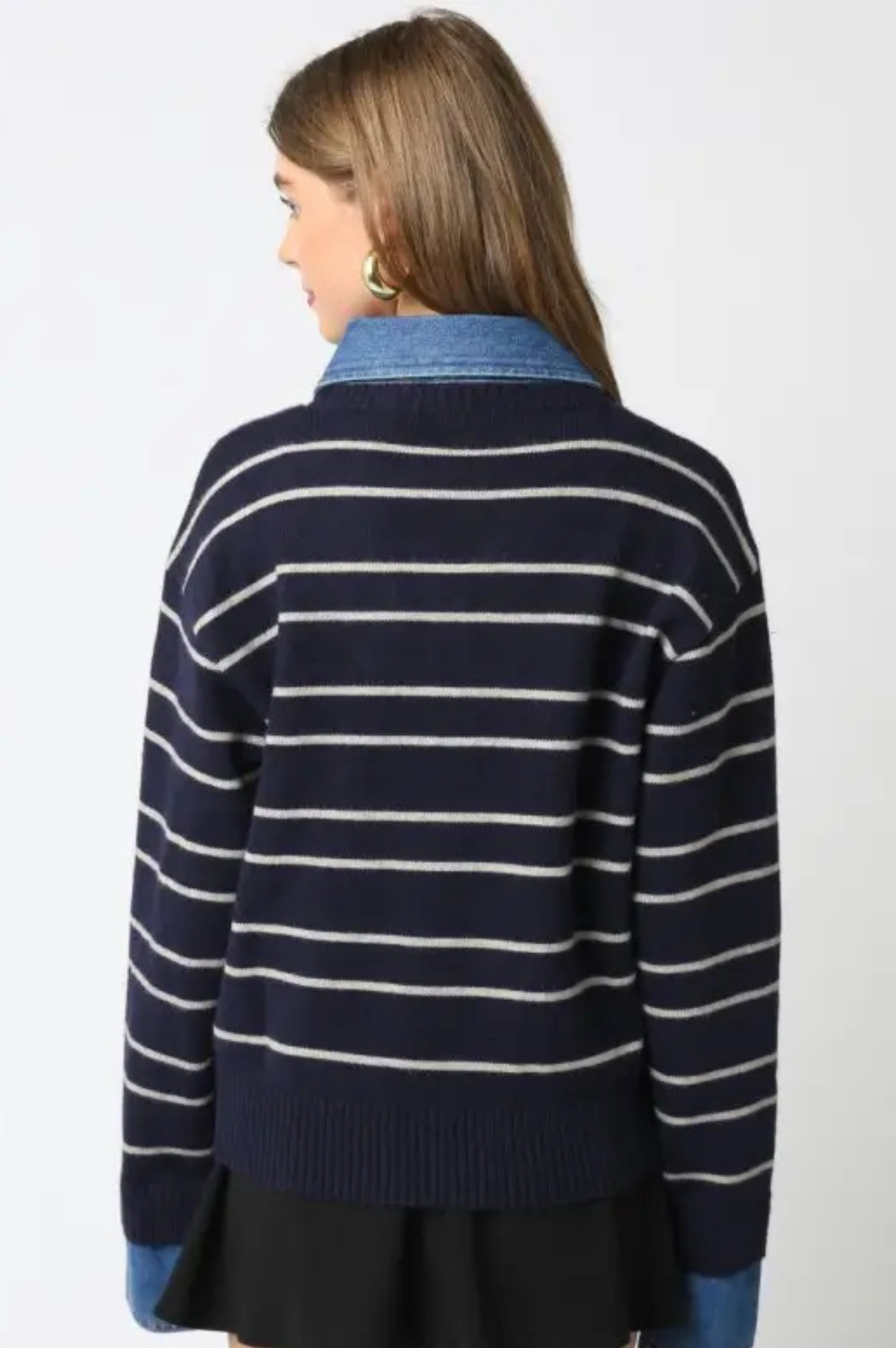 Sofia Stripe Denim Combo Top