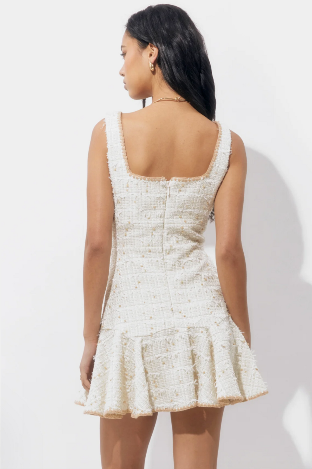 Salina Tweed Embroidery Mini Dress