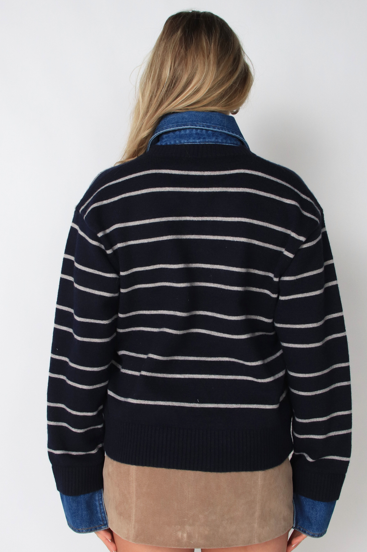 Sofia Stripe Denim Combo Top